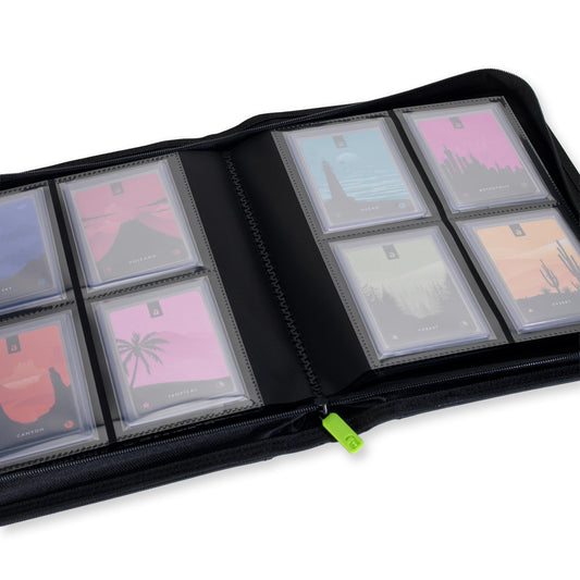 VaultX 4 Pocket Toploader Zip Binder with toploaded cards