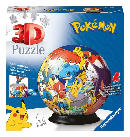 Ravensburger: Pokémon 72-Piece 3D Puzzle Ball – Pikachu & Friends