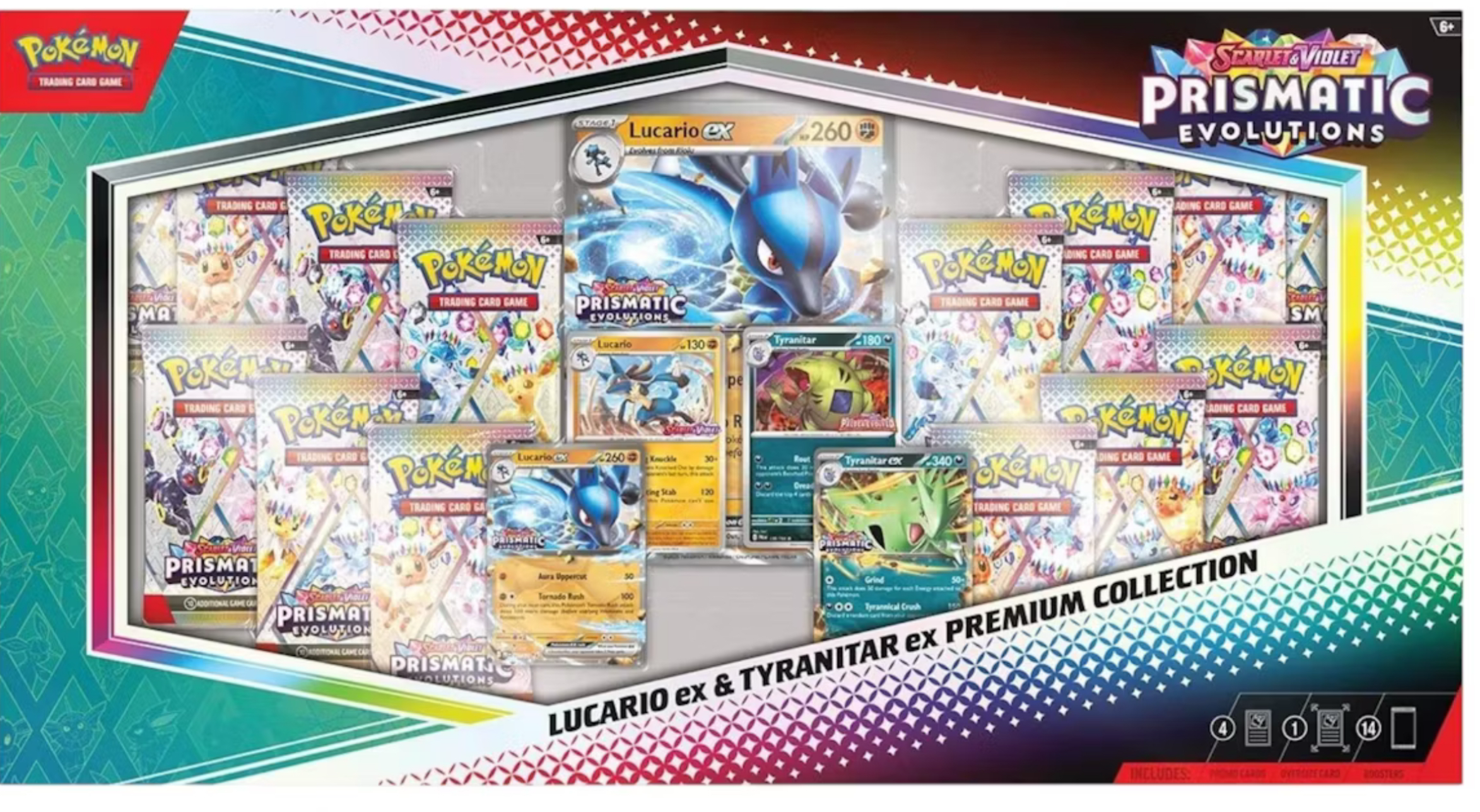Pokémon: Prismatic Evolutions Lucario ex & Tyranitar ex Premium Collection