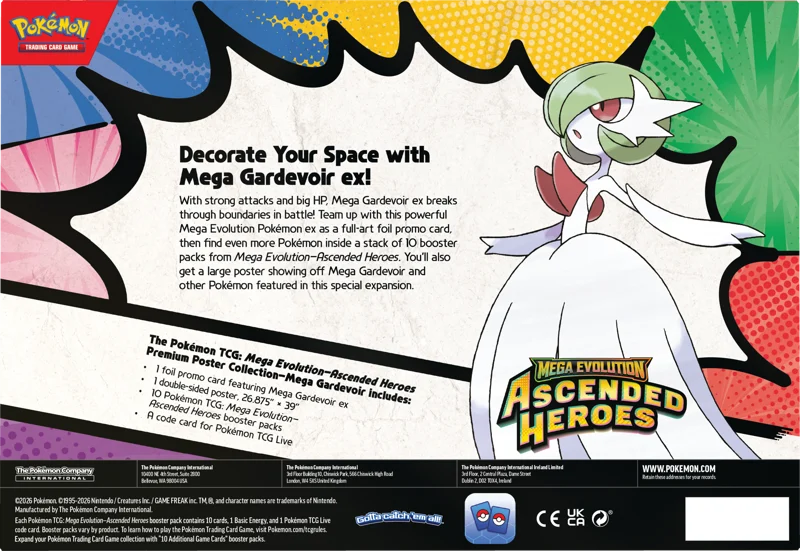 Pokemon TCG: Ascended Heroes Premium Poster Collection Box - Gardevoir/Lucario