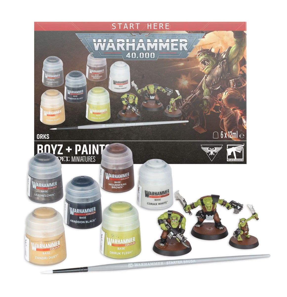 Warhammer: Orks Boyz + Paints (3 Miniatures)