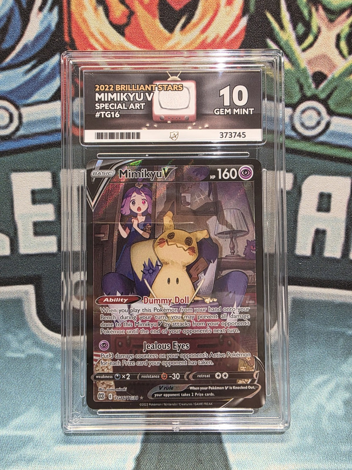 Pokemon Mimikyu V TG16/TG30 SWSH Brilliant Stars ACE 10 GEM MINT 