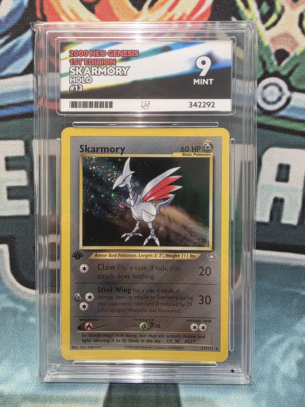 Skarmory 13/111 1st Edition Neo Genesis Ace 9 Not PSA *SWIRL*