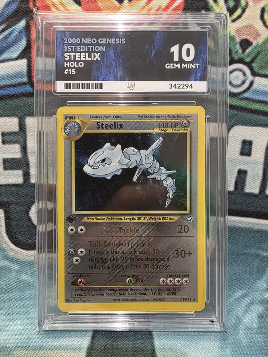 Steelix 15/111 1st Edition Neo Genesis Ace 10 Not PSA  POP 3