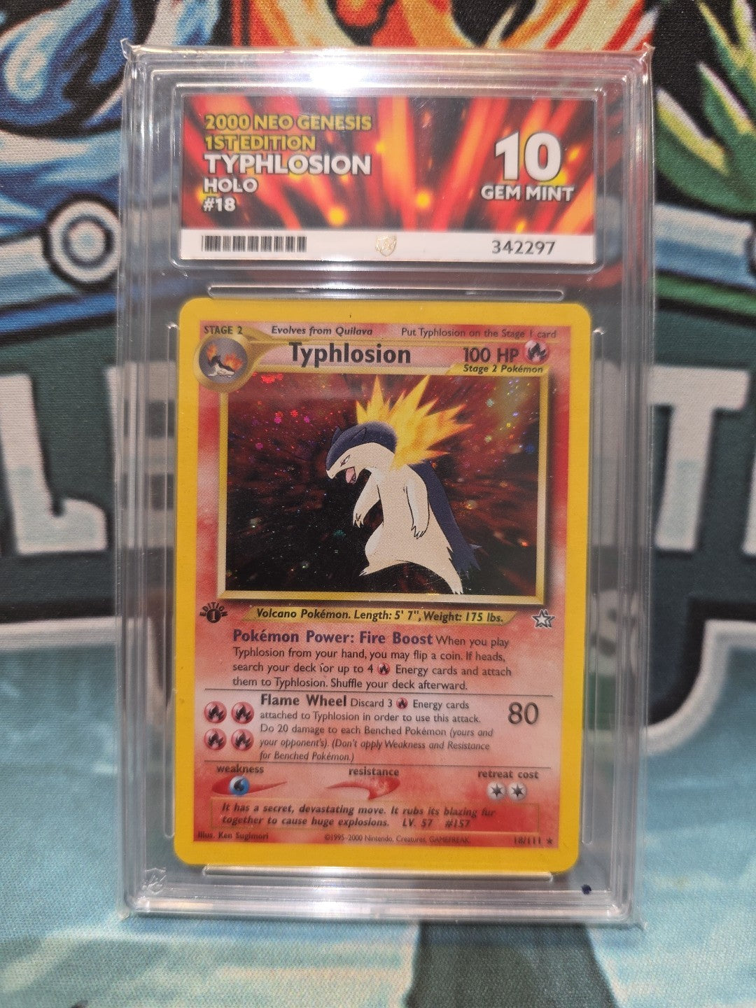 Typhlosion Neo Genesis 1st Edition 18/111 Ace 10 Not PSA