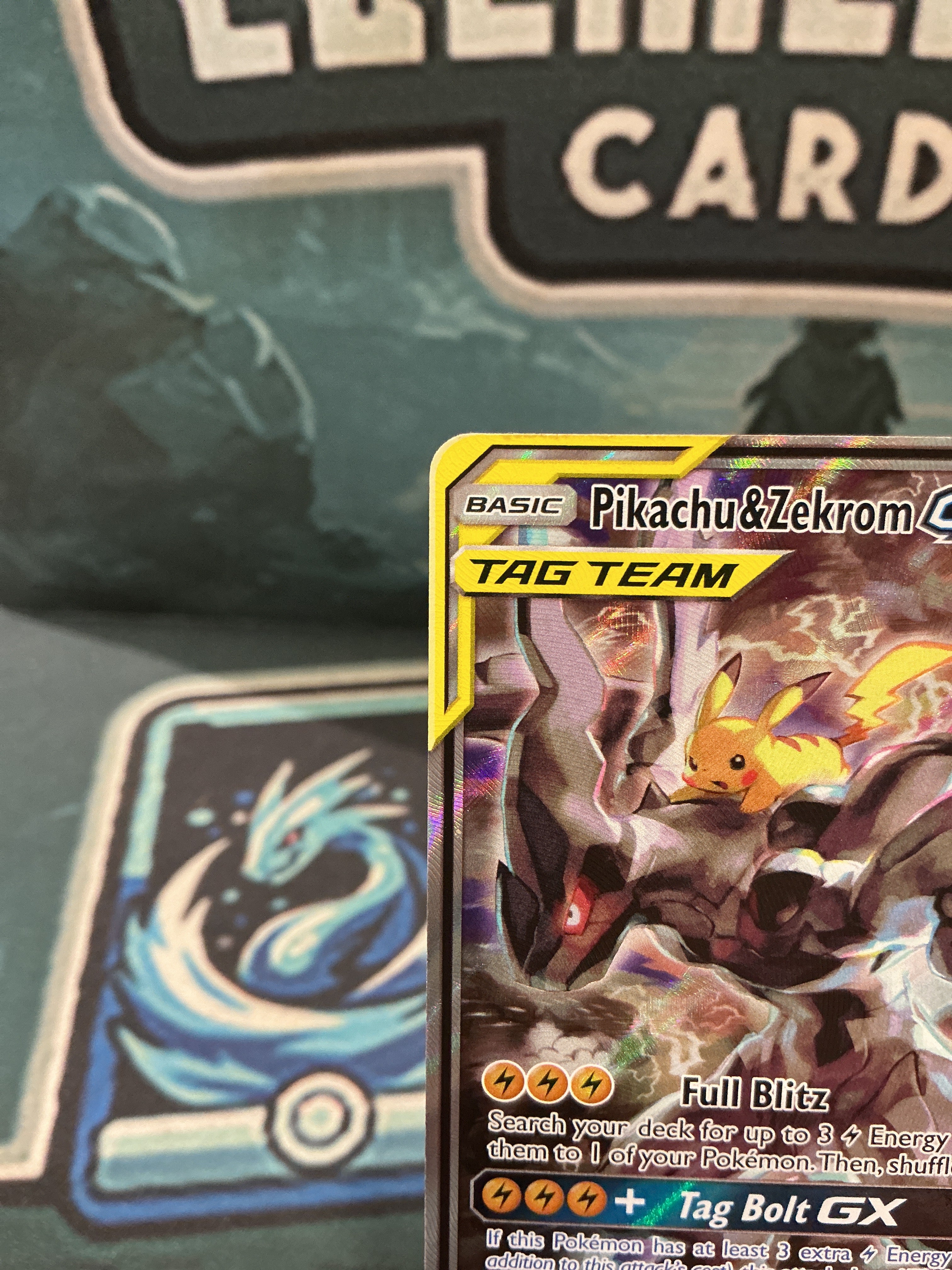 Pikachu & Zekrom GX Full Art Promo Tag Team Sun and Moon SM168 LP