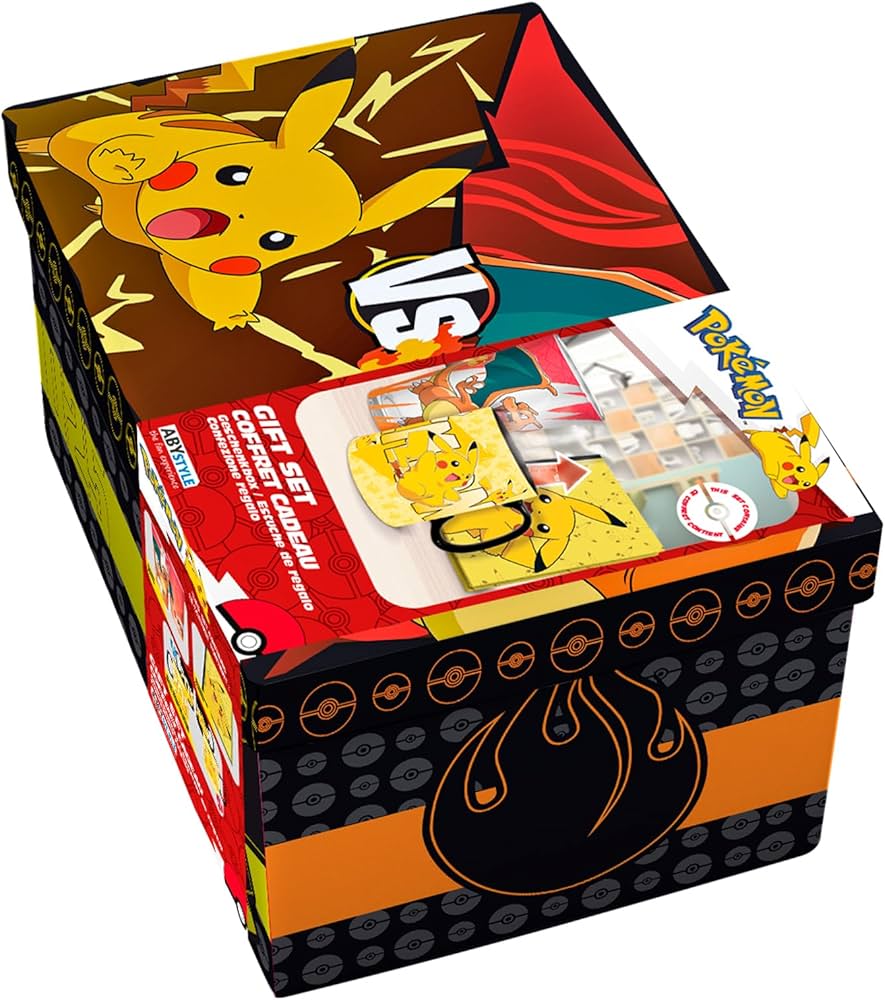 Pokemon: Gift Set – Charizard Glass, Pikachu Heat Change Mug & Notebook