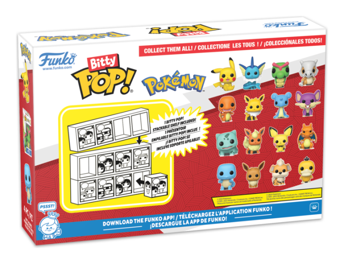 Bitty POP! Pokémon Pikachu 4‑Pack – Pikachu, Vaporeon, Caterpie & Cubone