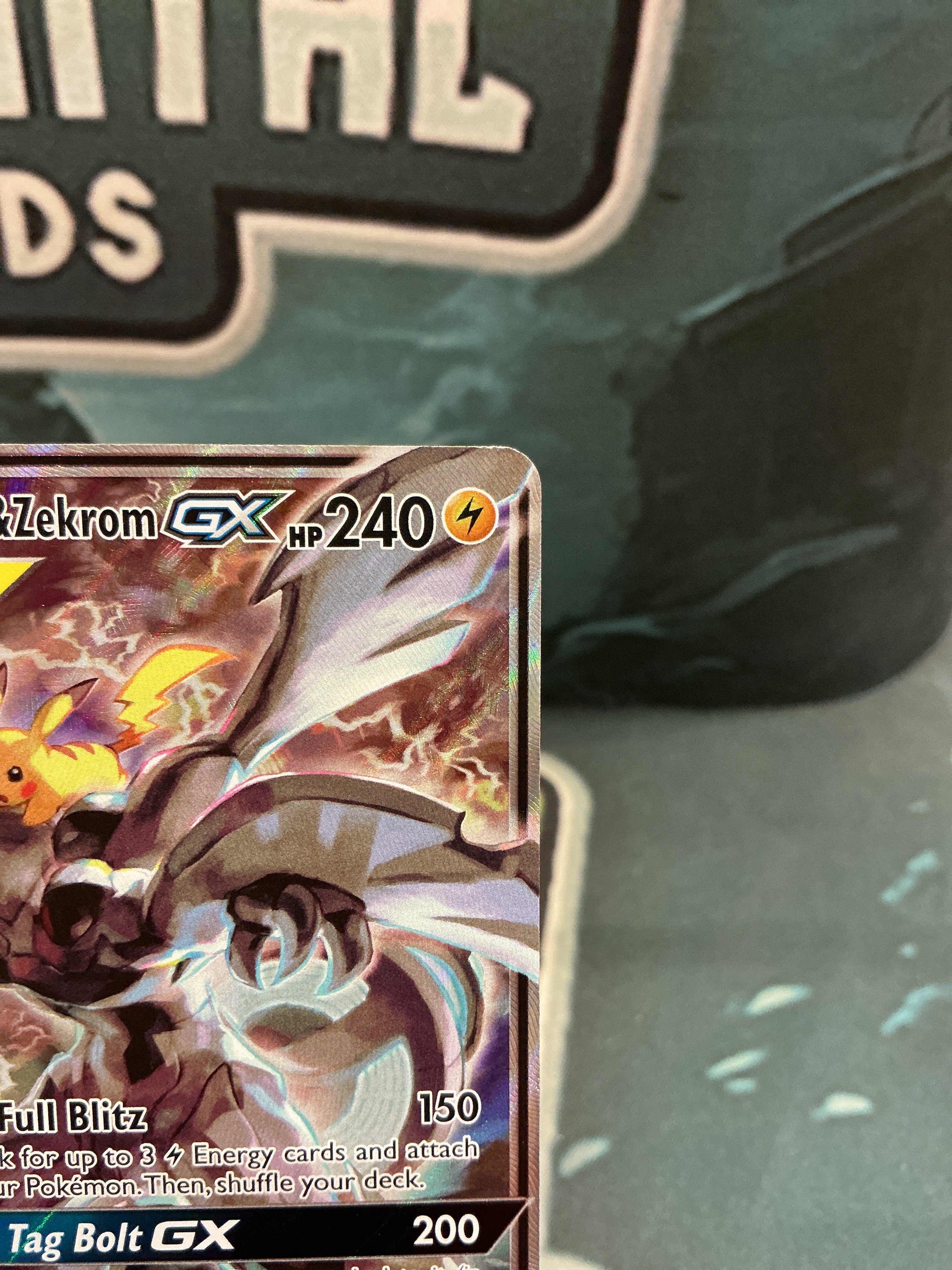 Pikachu & Zekrom GX Full Art Promo Tag Team Sun and Moon SM168 LP