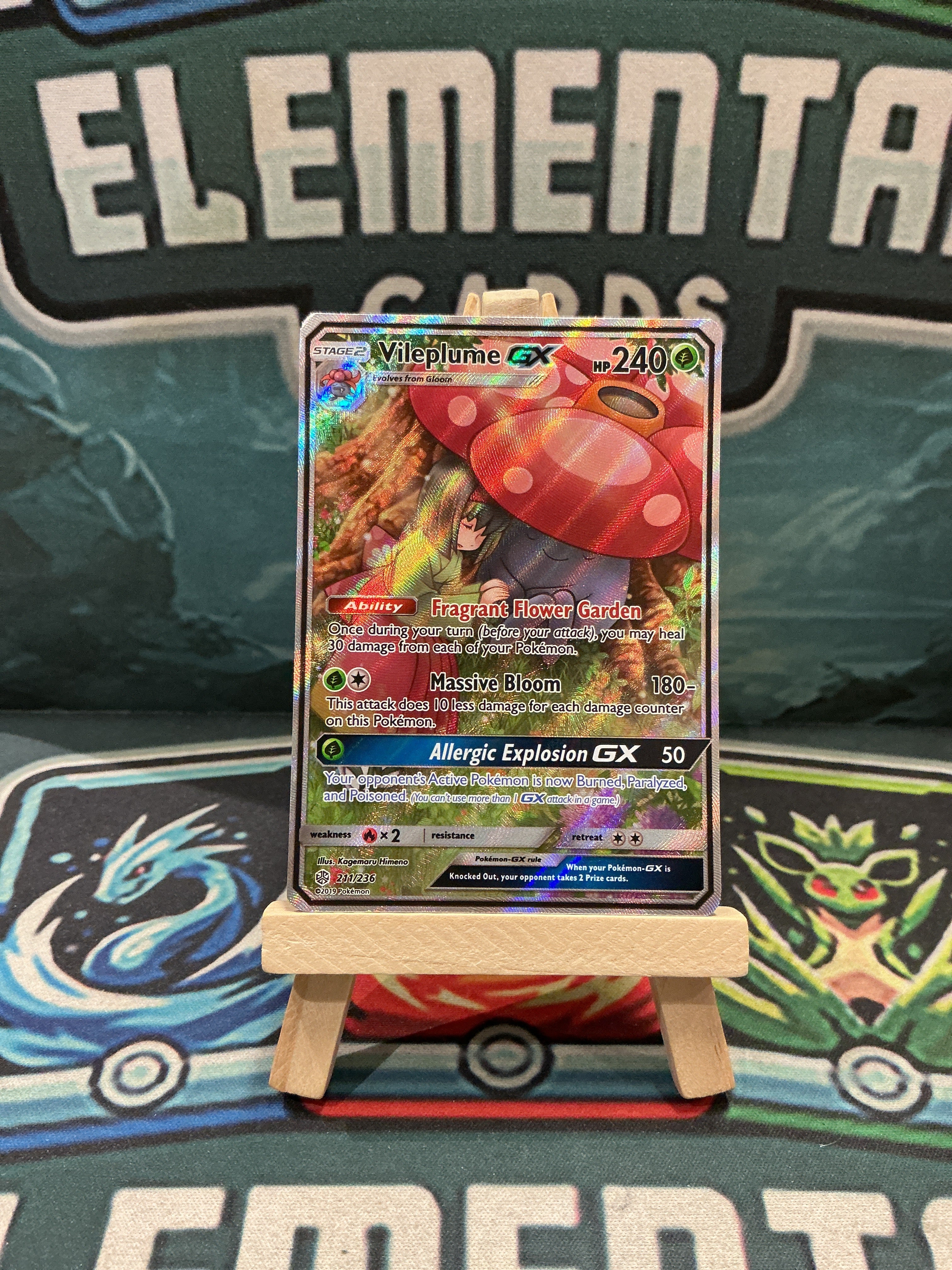 Vileplume GX Full Art Sun and Moon Cosmic Eclipse 211/236 MP