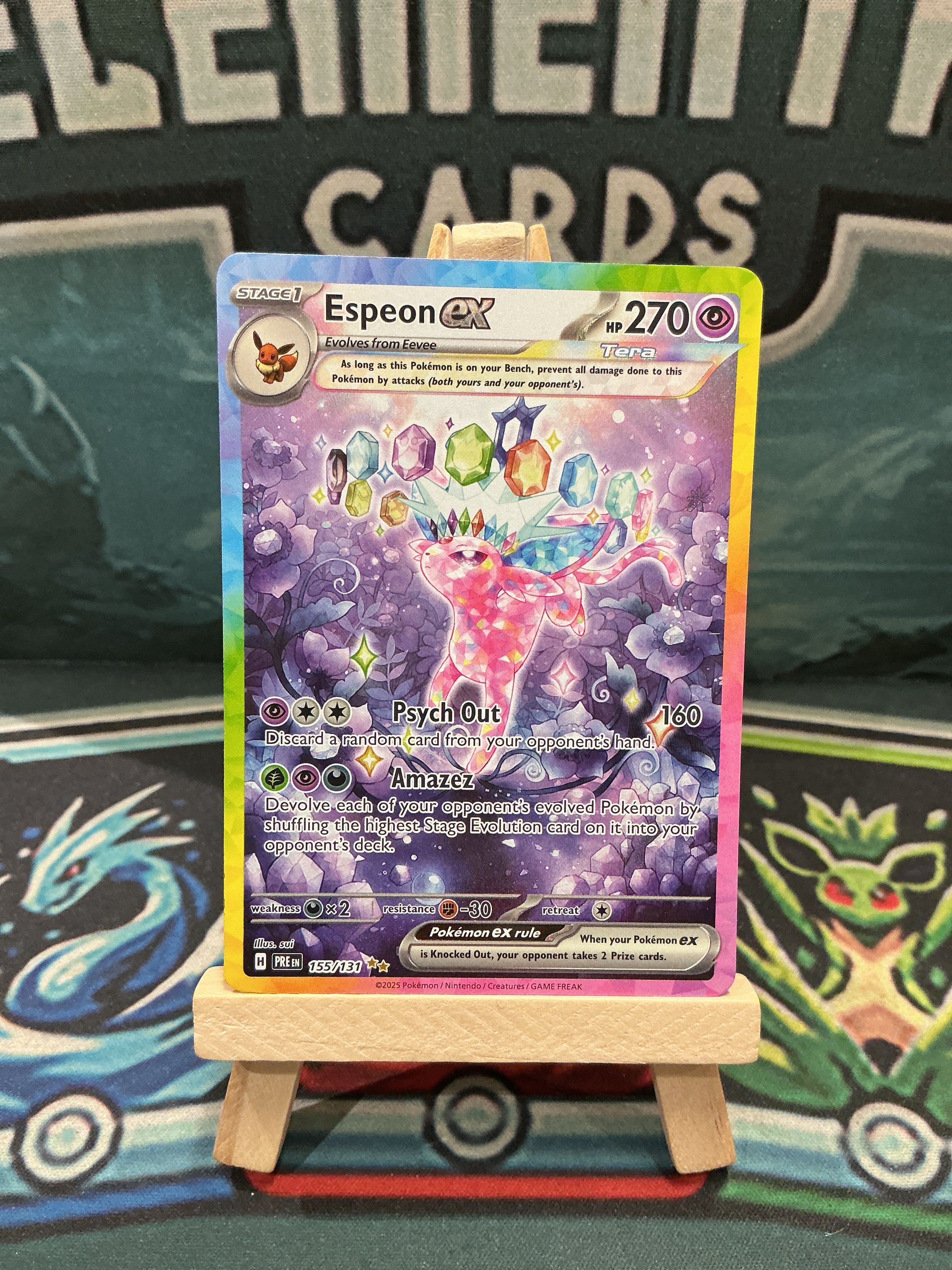Espeon EX SIR Prismatic Evolutions Scarlet and Violet 155/131 LP