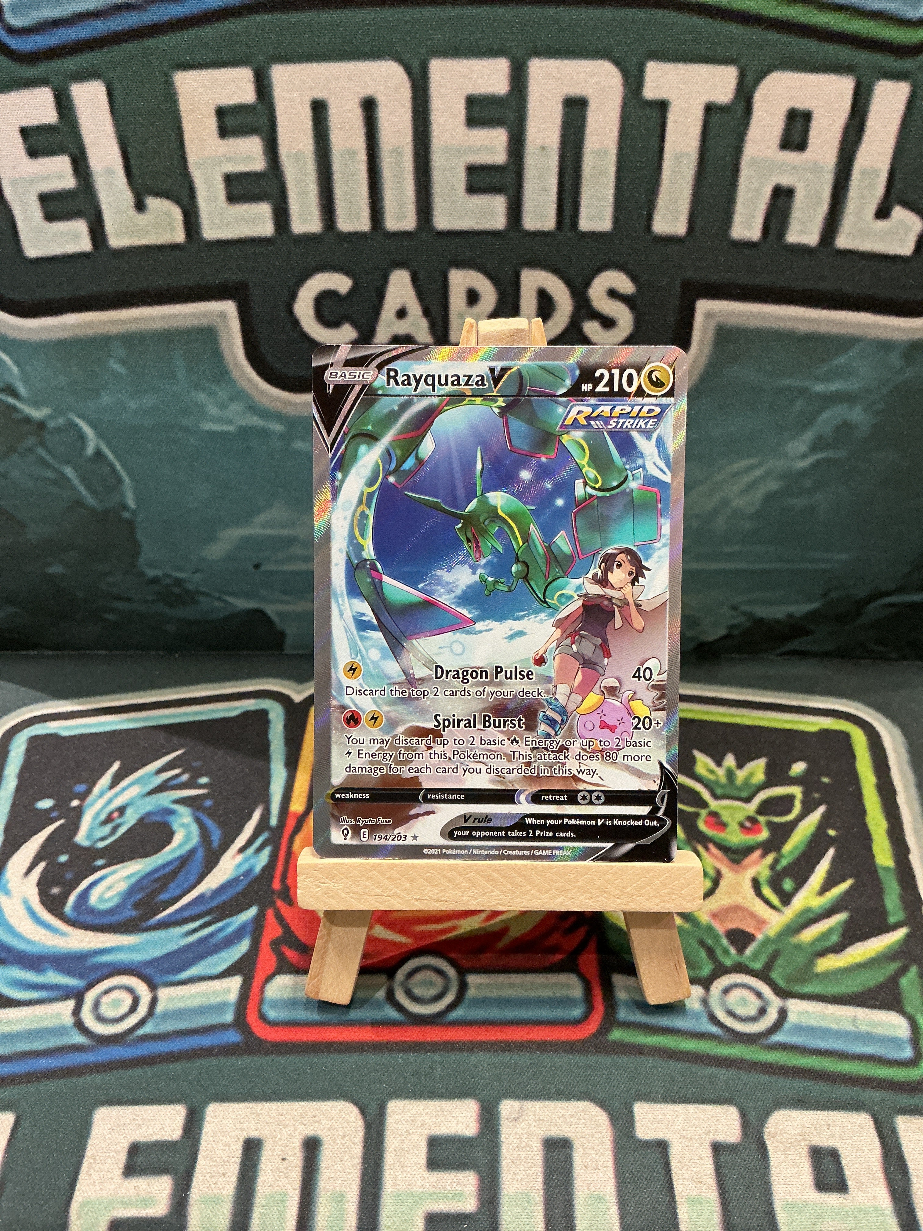 Rayquaza V Ultra Rare Full Art Evolving Skies 194/203 LP