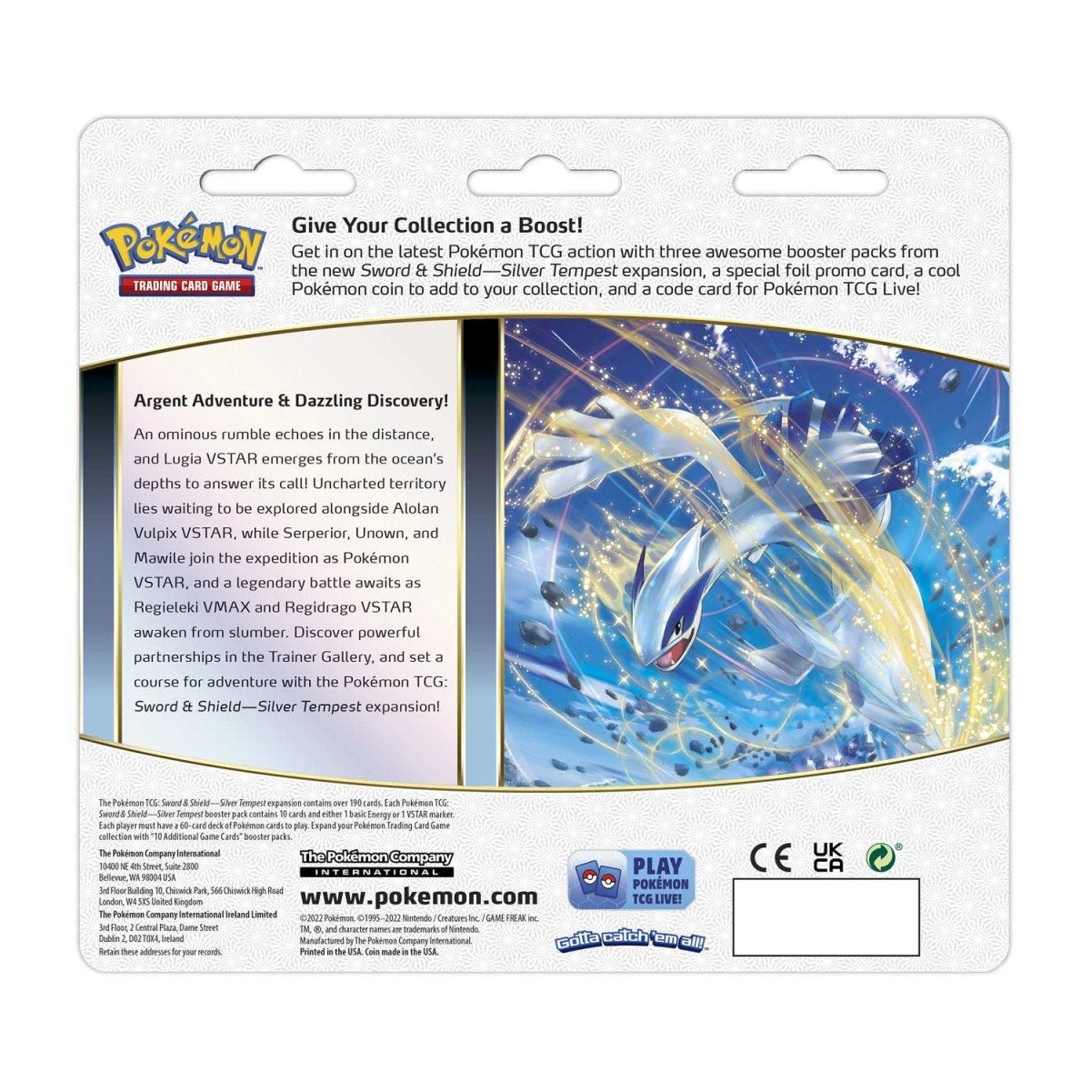 Pokemon TCG: Silver Tempest Triple Blister (Random Promo) + Pikachu Coin