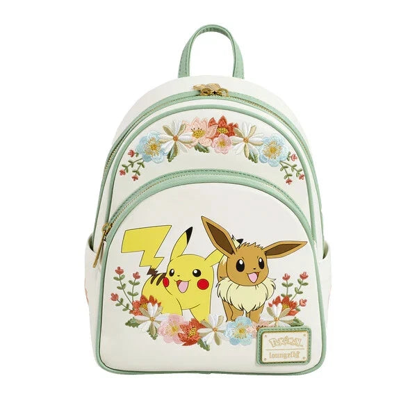 Loungefly: Pokemon Pikachu & Eevee Floral Mini Backpack
