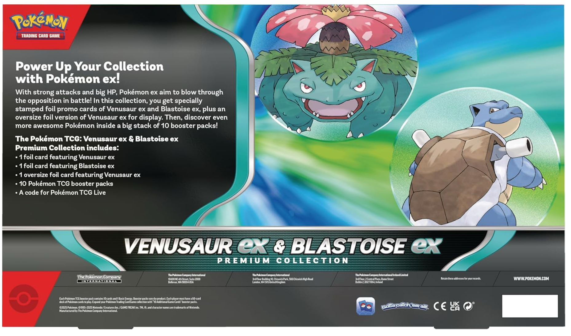 Pokémon TCG: Venusaur ex & Blastoise ex Premium Collection
