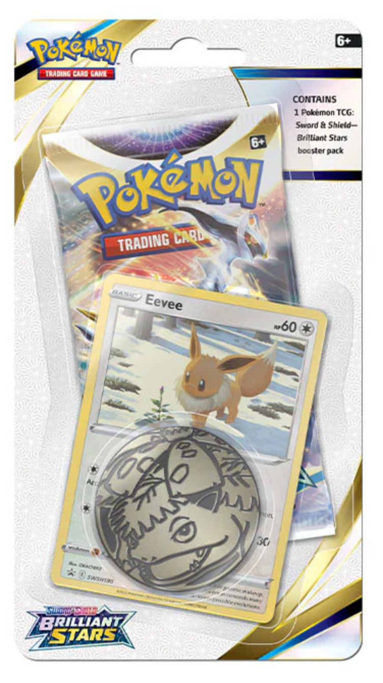 Pokémon Brilliant Stars Blister Pack – Eevee or Flapple Promo | Sword & Shield TCG Booster