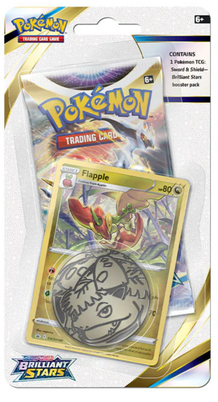 Pokémon Brilliant Stars Blister Pack – Eevee or Flapple Promo | Sword & Shield TCG Booster