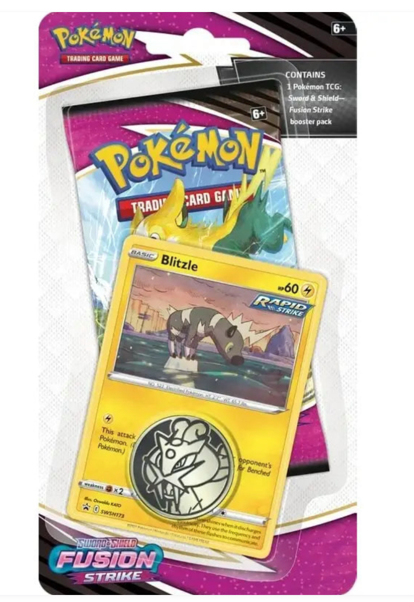 Pokémon TCG: Fusion Strike Single Blister Pack – Tepig or Blitzle Promo | Sword & Shield Series