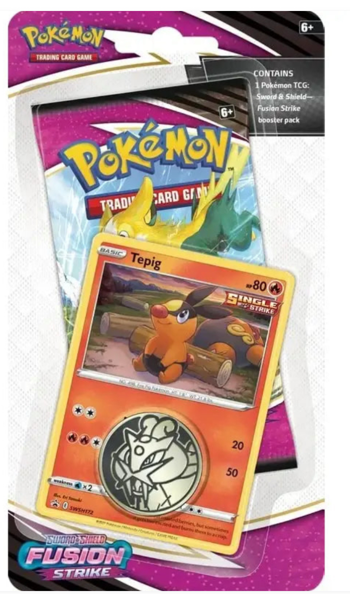 Pokémon TCG: Fusion Strike Single Blister Pack – Tepig or Blitzle Promo | Sword & Shield Series