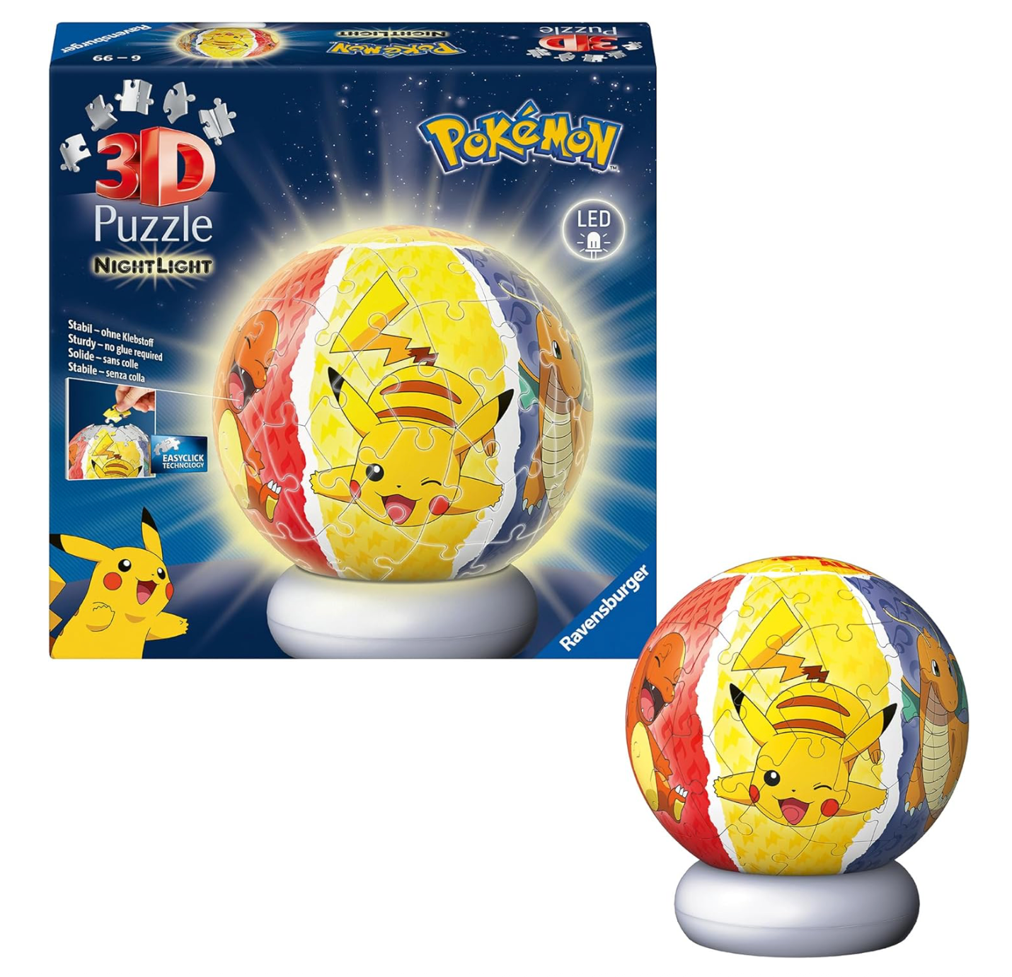 Ravensburger Pokémon 72-Piece Nightlight Puzzle – Interactive Glow-in-the-Dark Puzzle Toy for Kids & Collectors