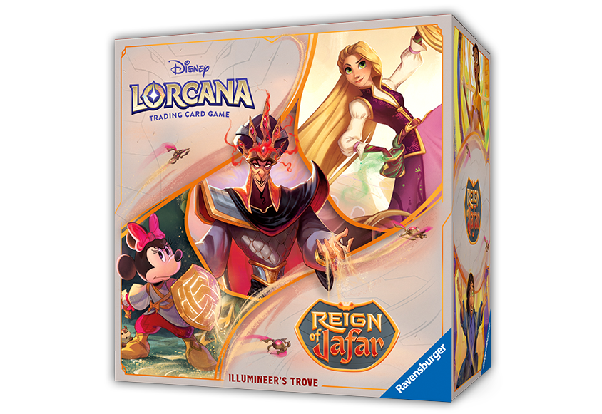 Disney Lorcana Reign of Jafar Illumineer’s Trove Box – Includes 8 Boosters, Dice & Lore Counter