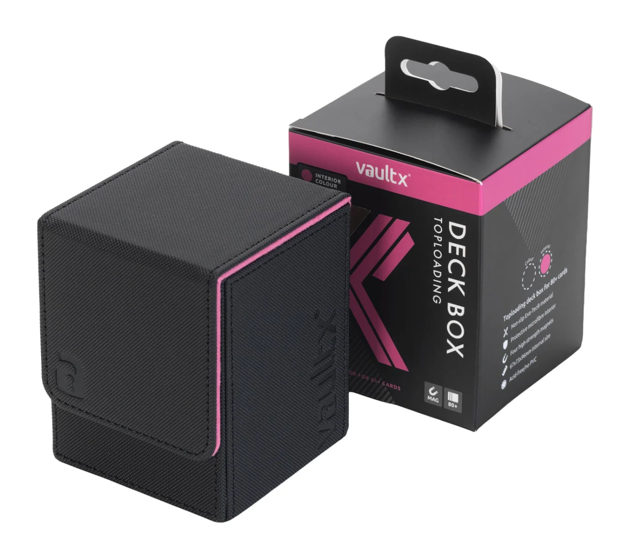 Exo-Tec® Toploading Deck Box 80+ – Black / Pink