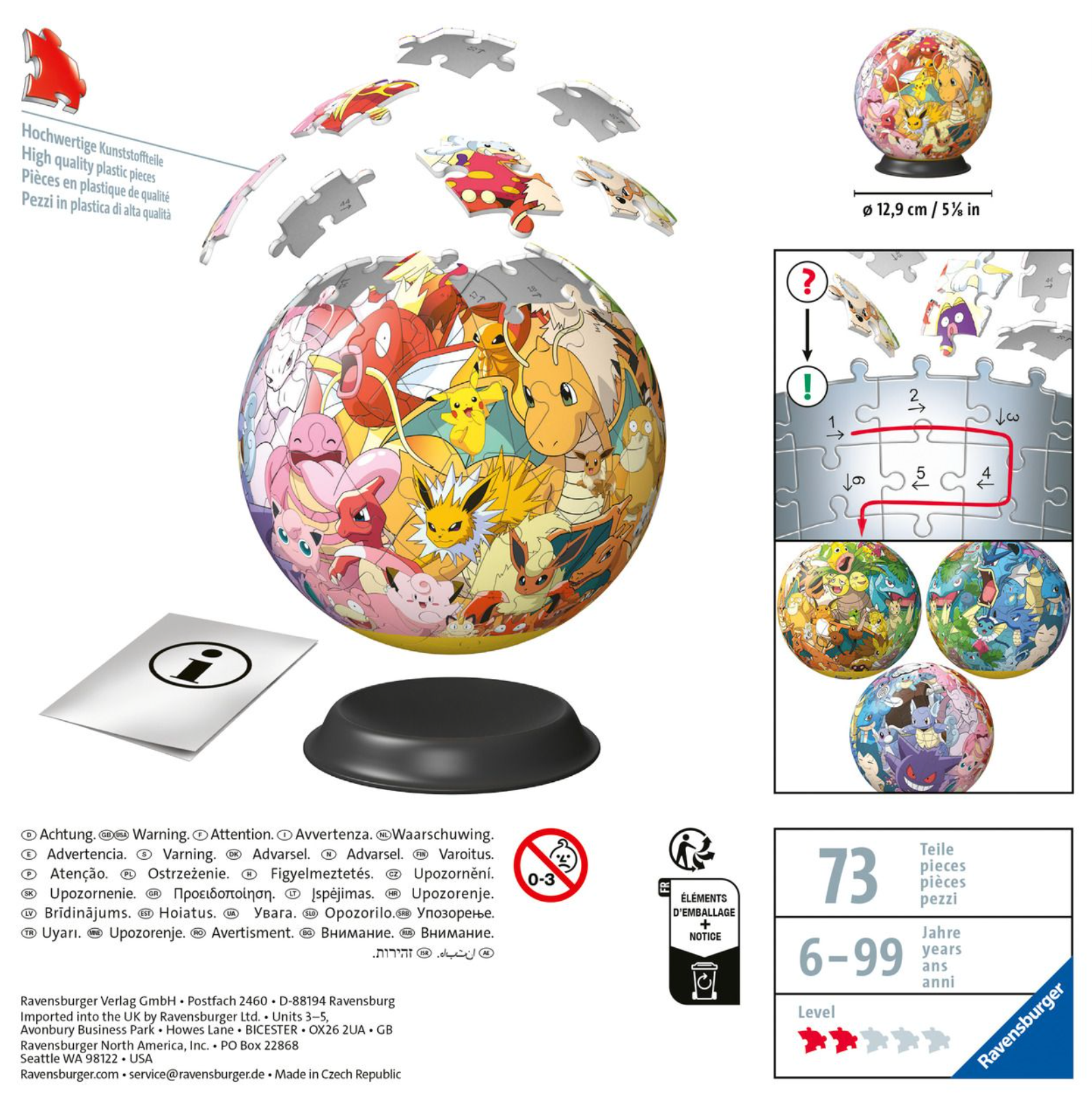 Pokemon 72 Piece 3D Puzzle Ball