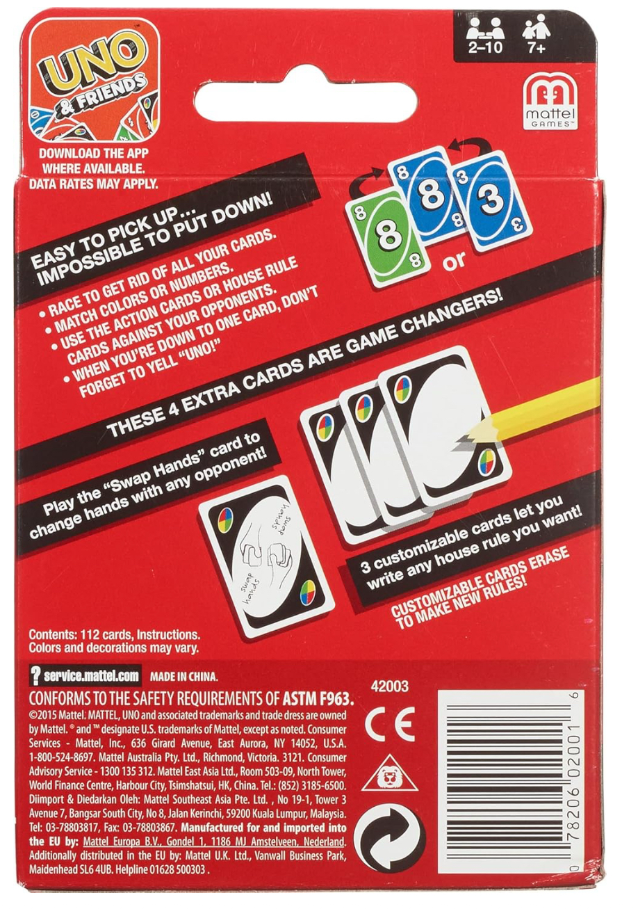 Mattel Games UNO, Classic Card Game for Kids and Adults
