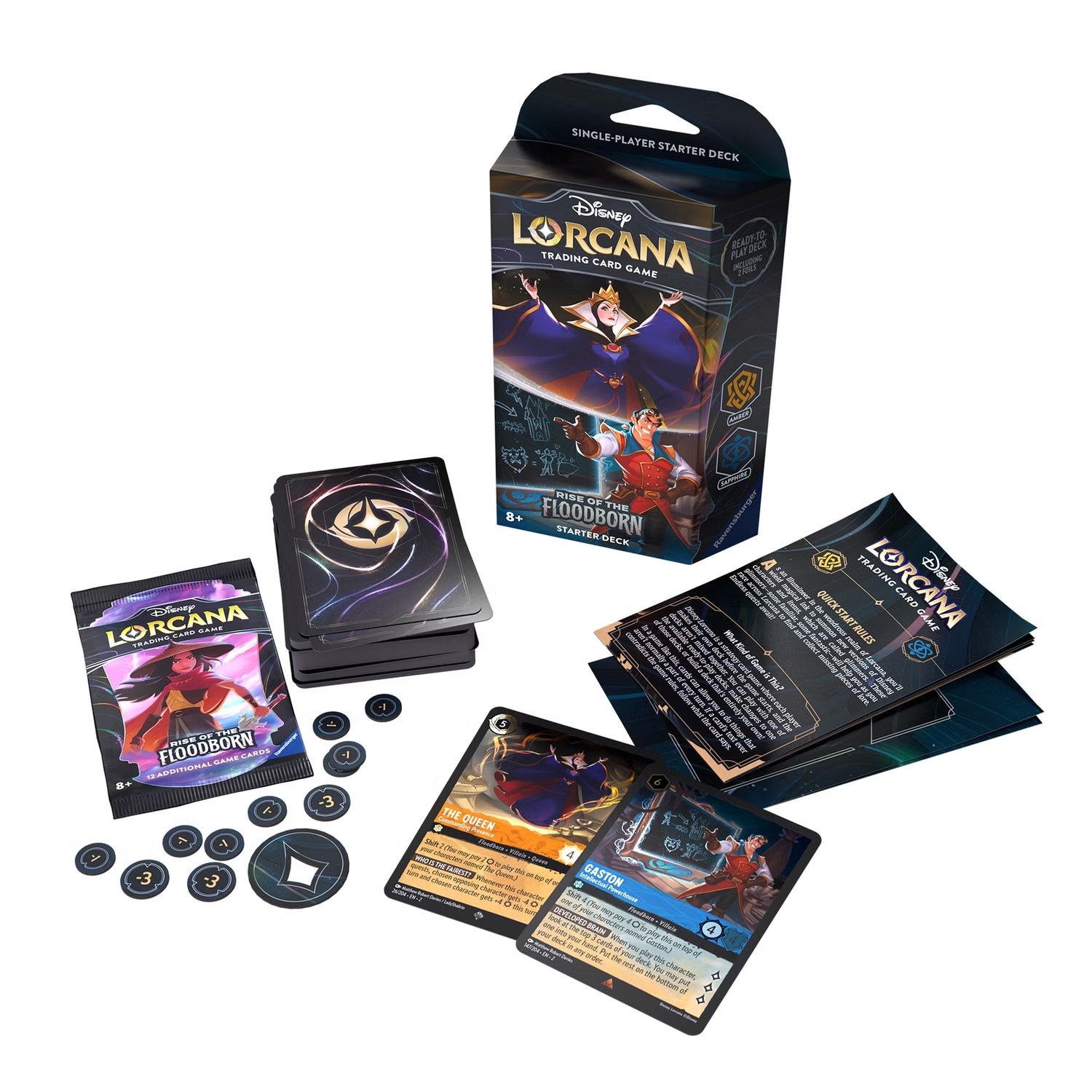 Disney Lorcana: Rise of the Floodborn Starter Deck | 60-Card Ready-to-Play Deck