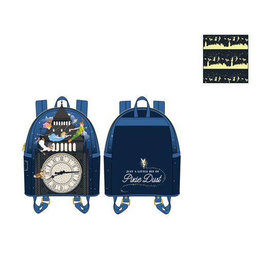 Loungefly Disney Peter Pan Glow Clock Mini Backpack