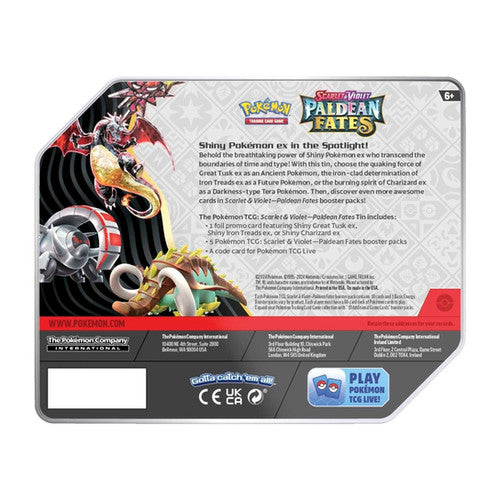 Pokemon TCG: Paldean Fates 5 Pack Charizard Tin