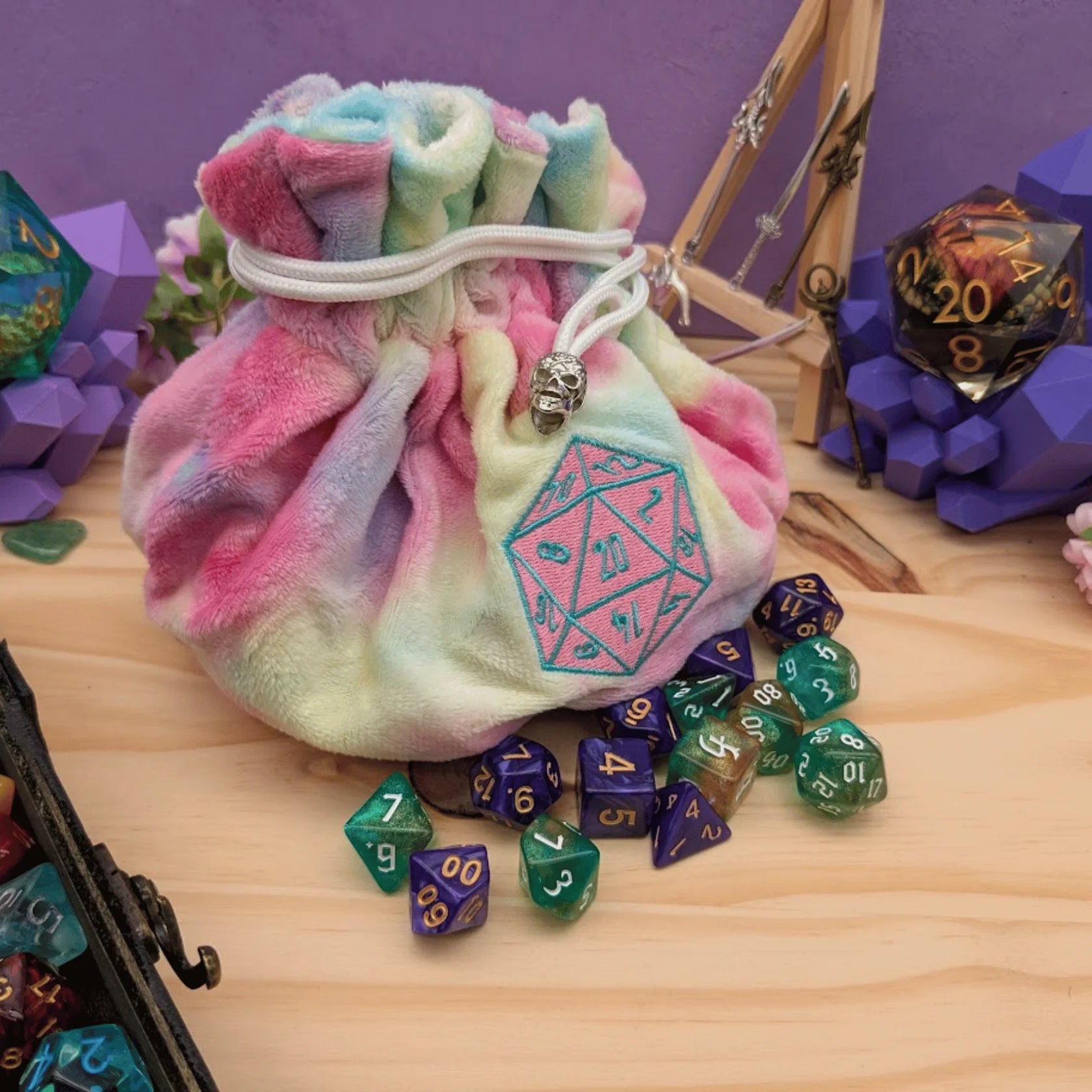 Mystery Dice Goblin: Large Dice Sack - Tie-Dye