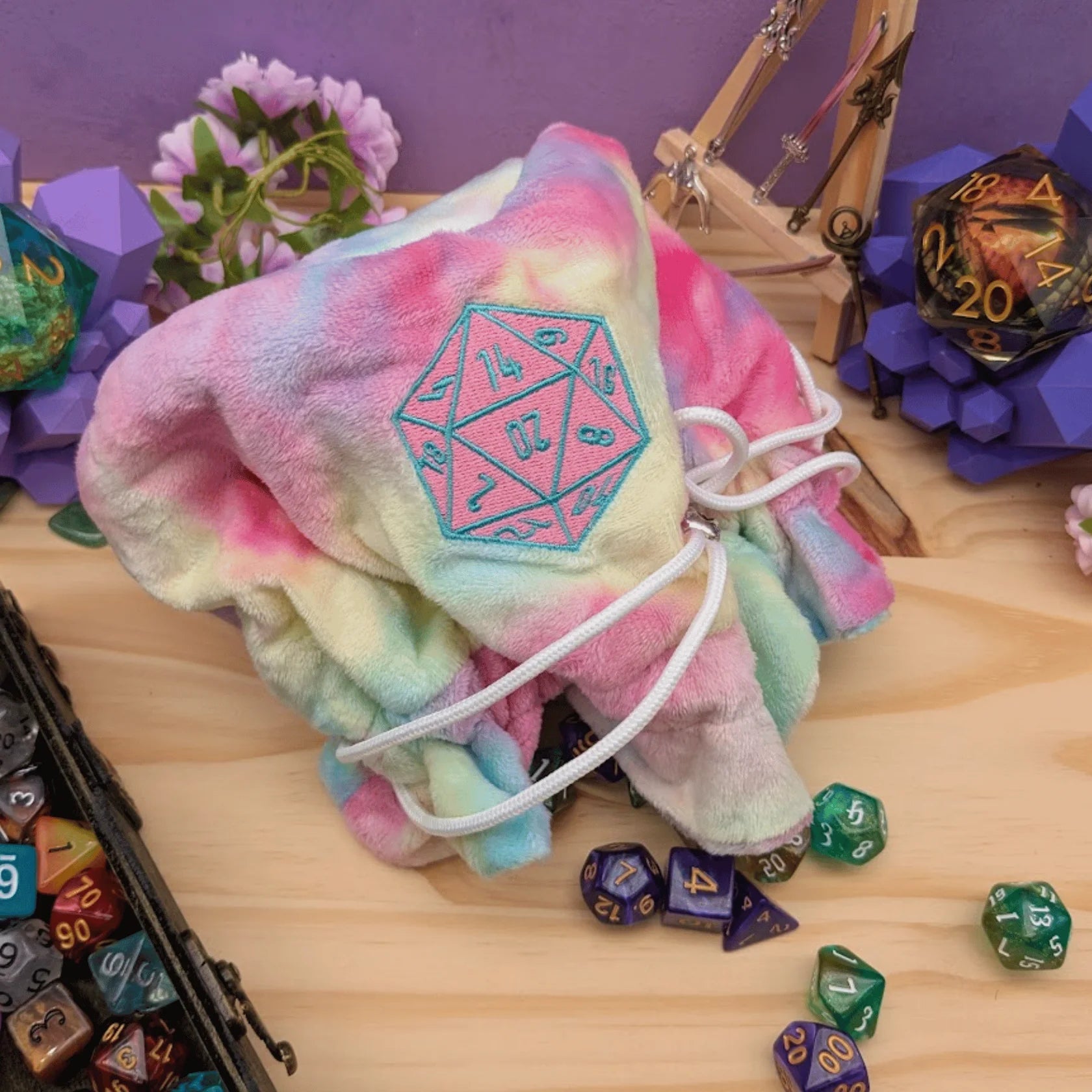 Mystery Dice Goblin: Large Dice Sack - Tie-Dye