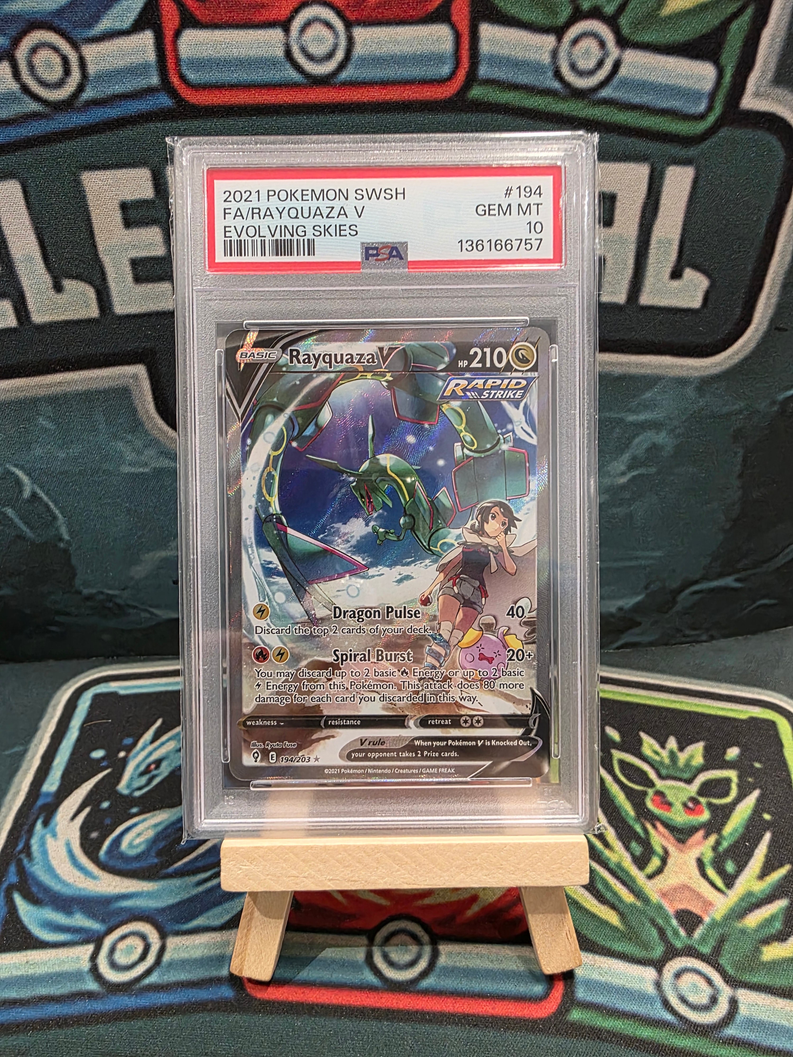 Rayquaza V 194/203 Evolving Skies 2021 Full Art PSA 10