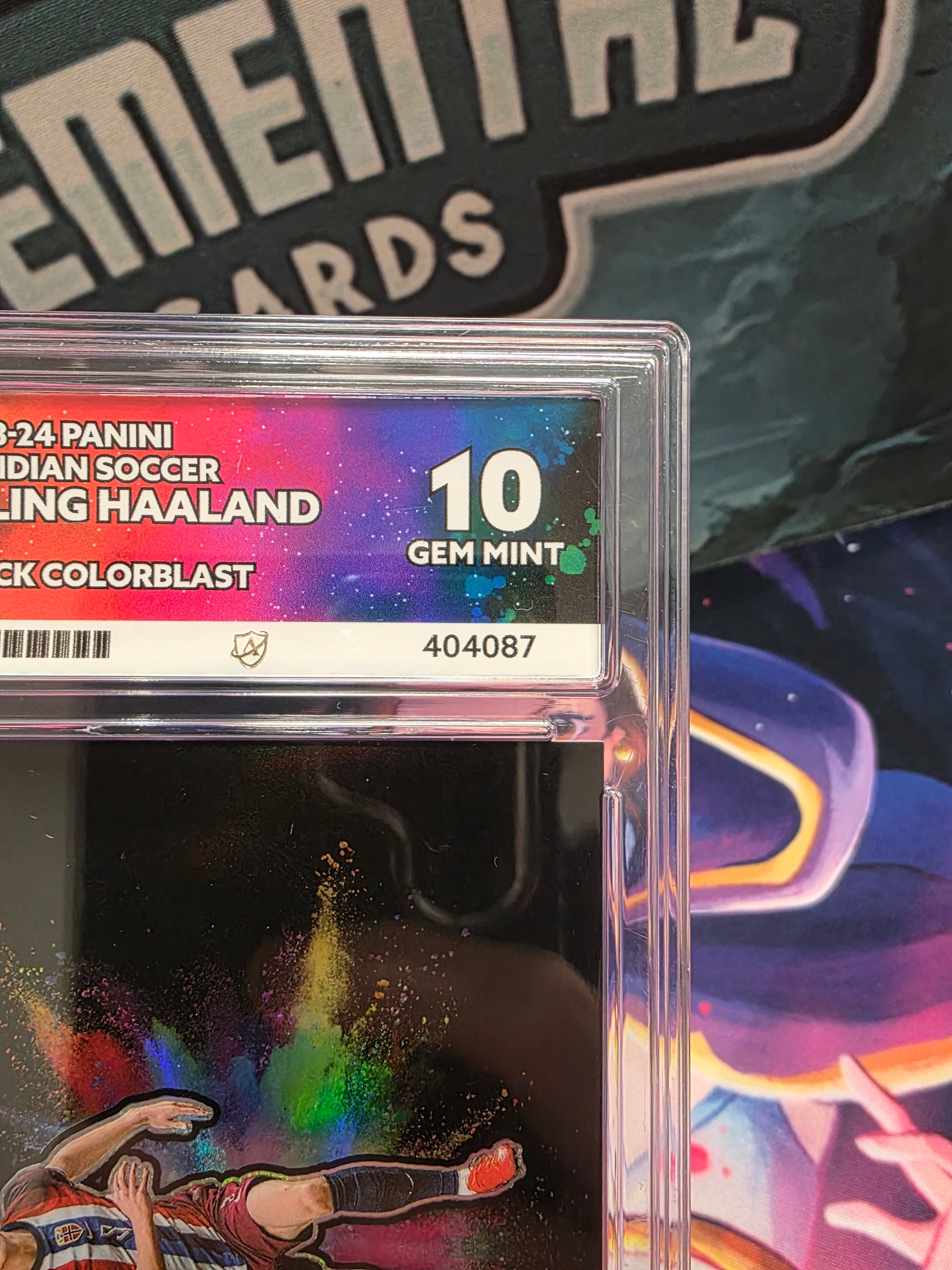 POP 2 - Erling Haaland Colorblast 2023-24 Obsidian Black Norway Case Hit SSP ACE 10
