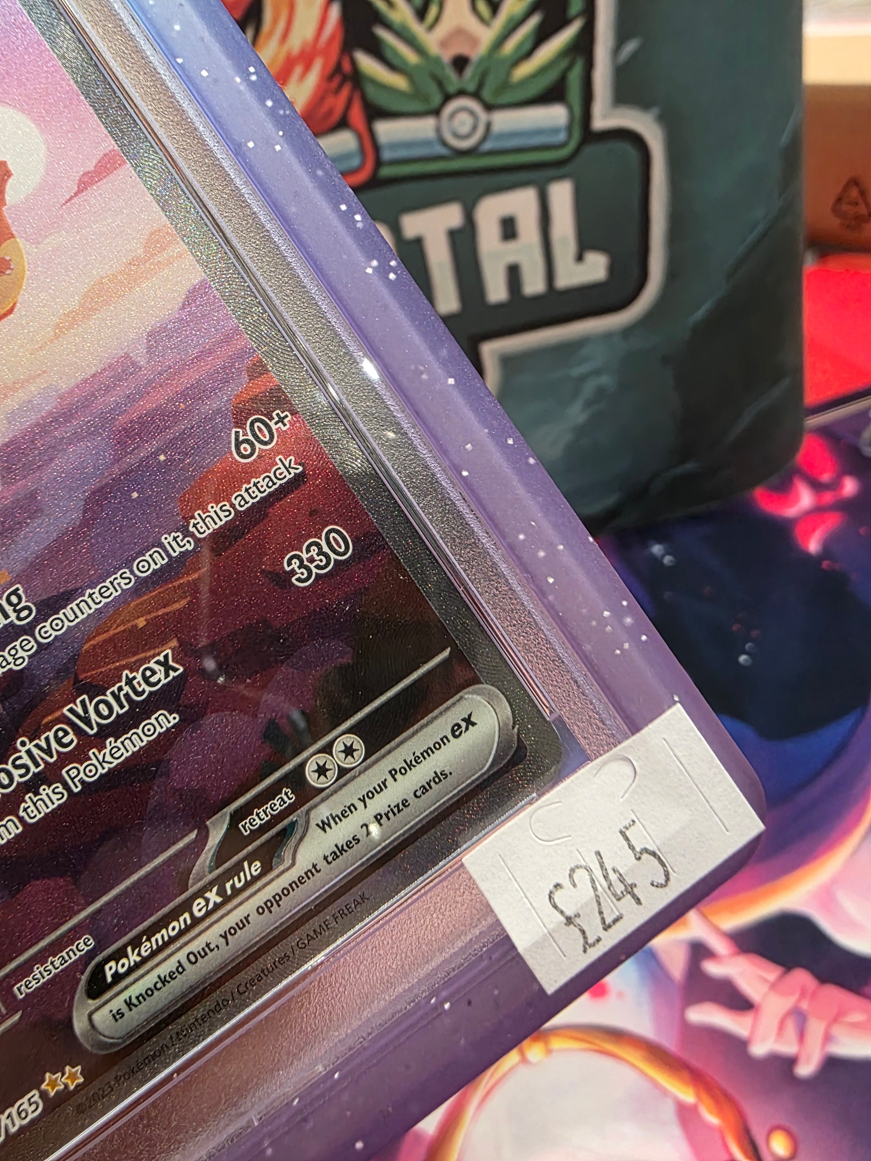 Charizard 199/165 SIR Scarlet & Violet 151 PSA 9 Slab with Grail Guard Royal Bumper