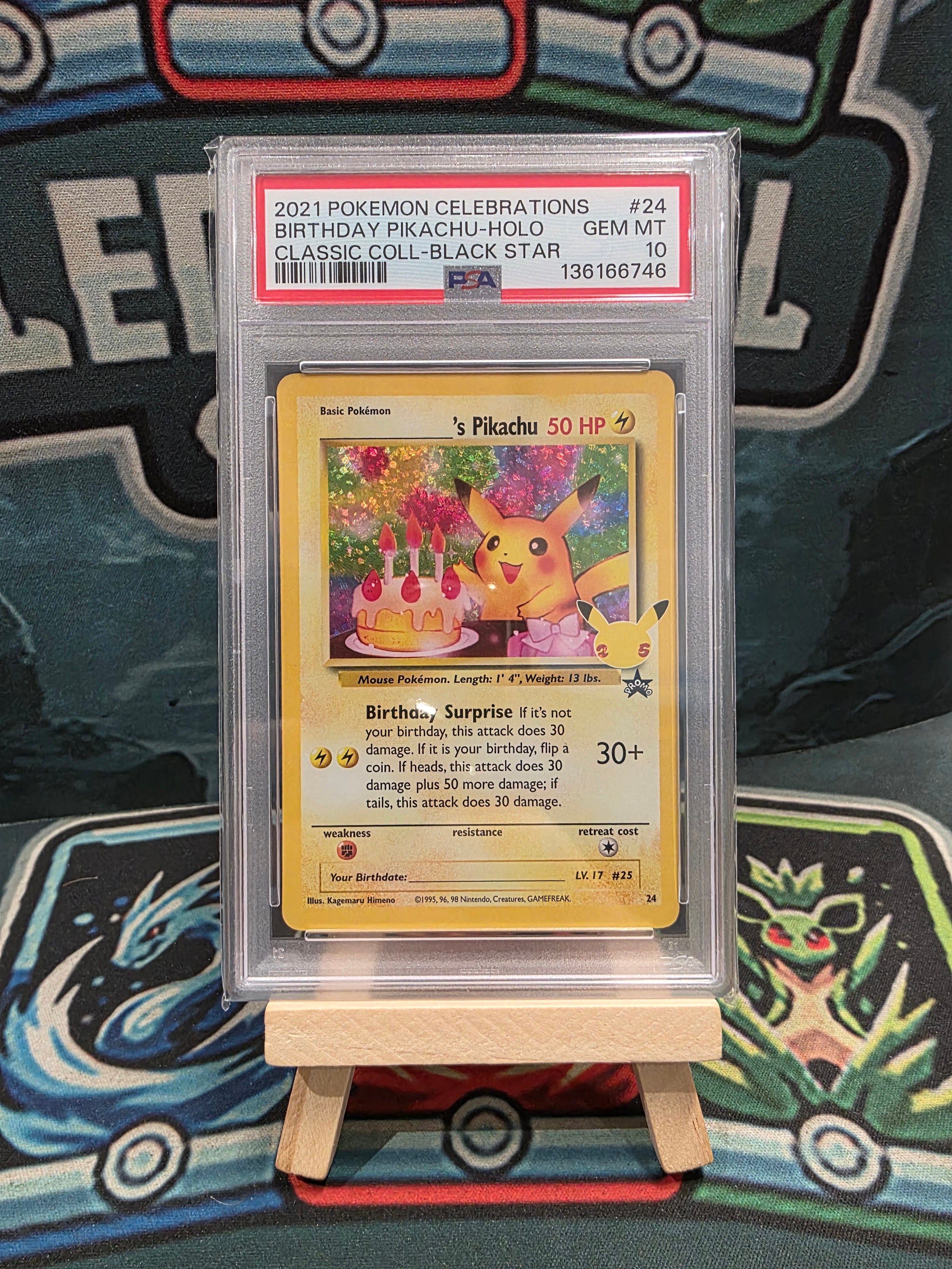 Birthday Pikachu Celebrations Classic Collection Black Star Promo 24 PSA 10