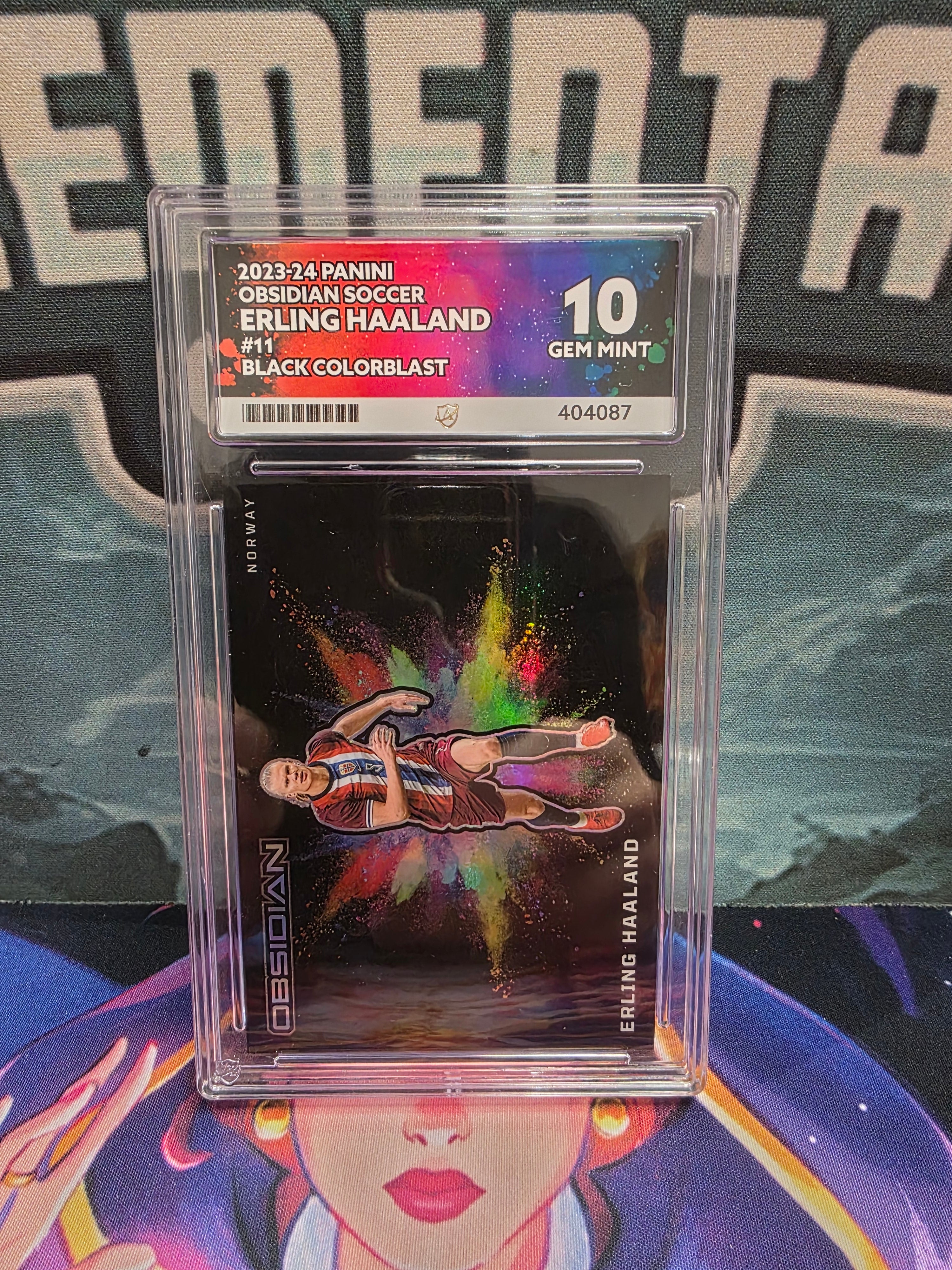 POP 2 - Erling Haaland Colorblast 2023-24 Obsidian Black Norway Case Hit SSP ACE 10