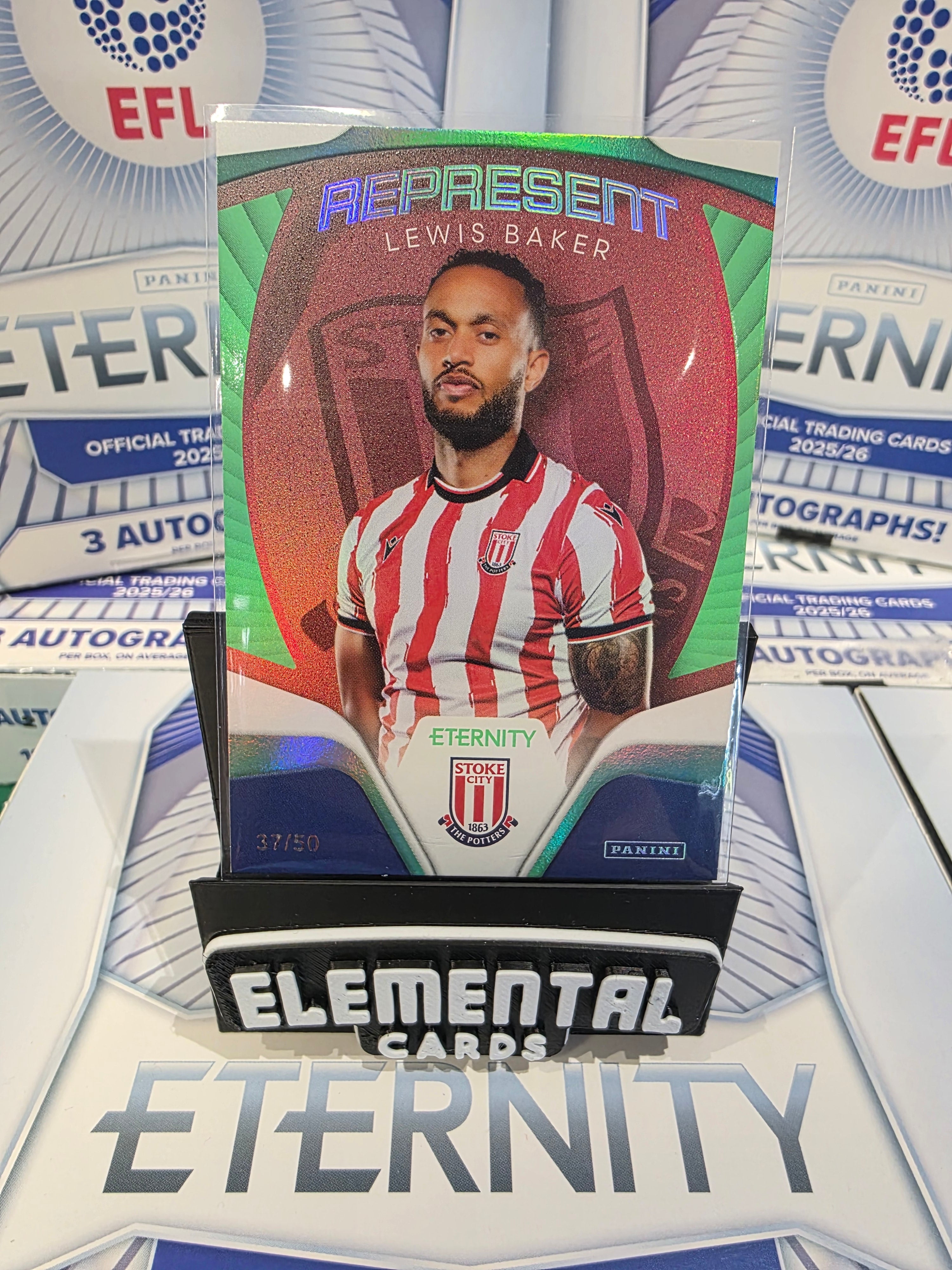 Panini: EFL Eternity Lewis Baker 37/50 Stoke City Represent