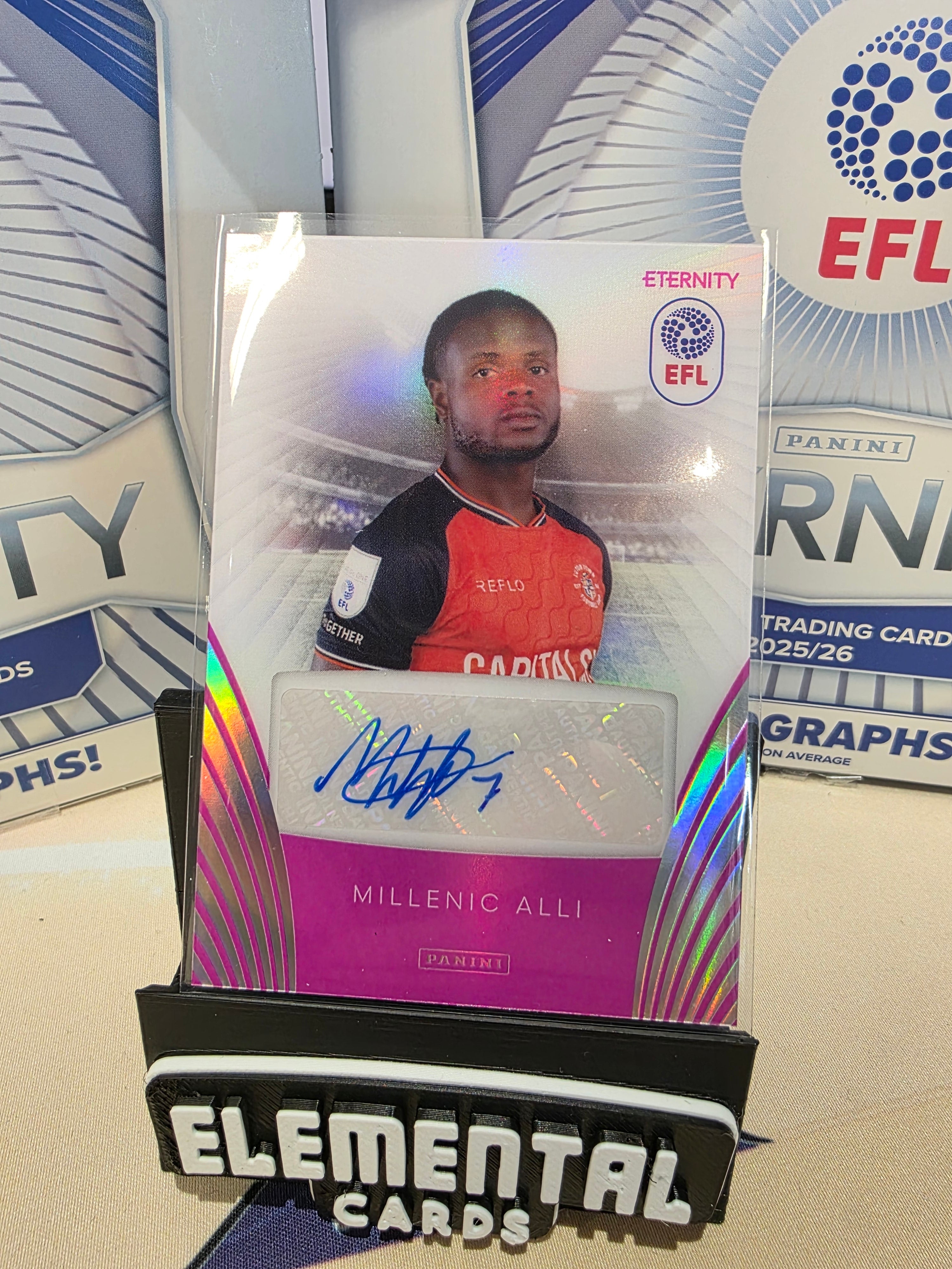 Panini: EFL Eternity Millenic Alli Auto 01/20 Bookend Luton Town FC