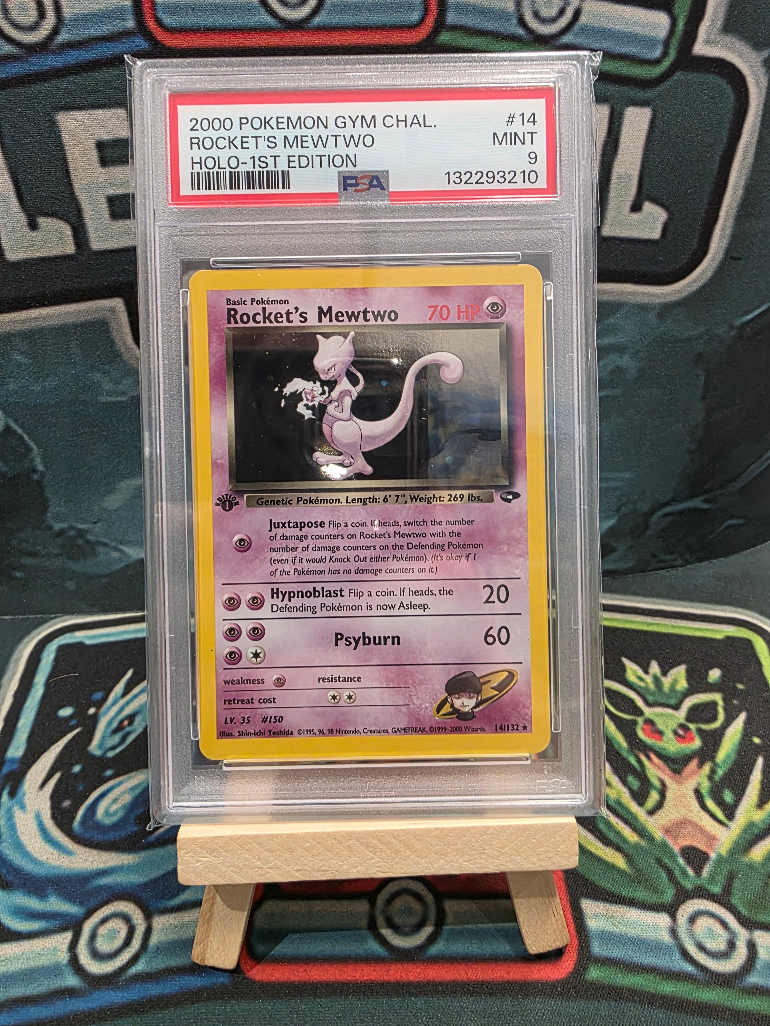 Rocket's Mewtwo 1st Edition 14/132 Gym Challenge 2000 PSA 9
