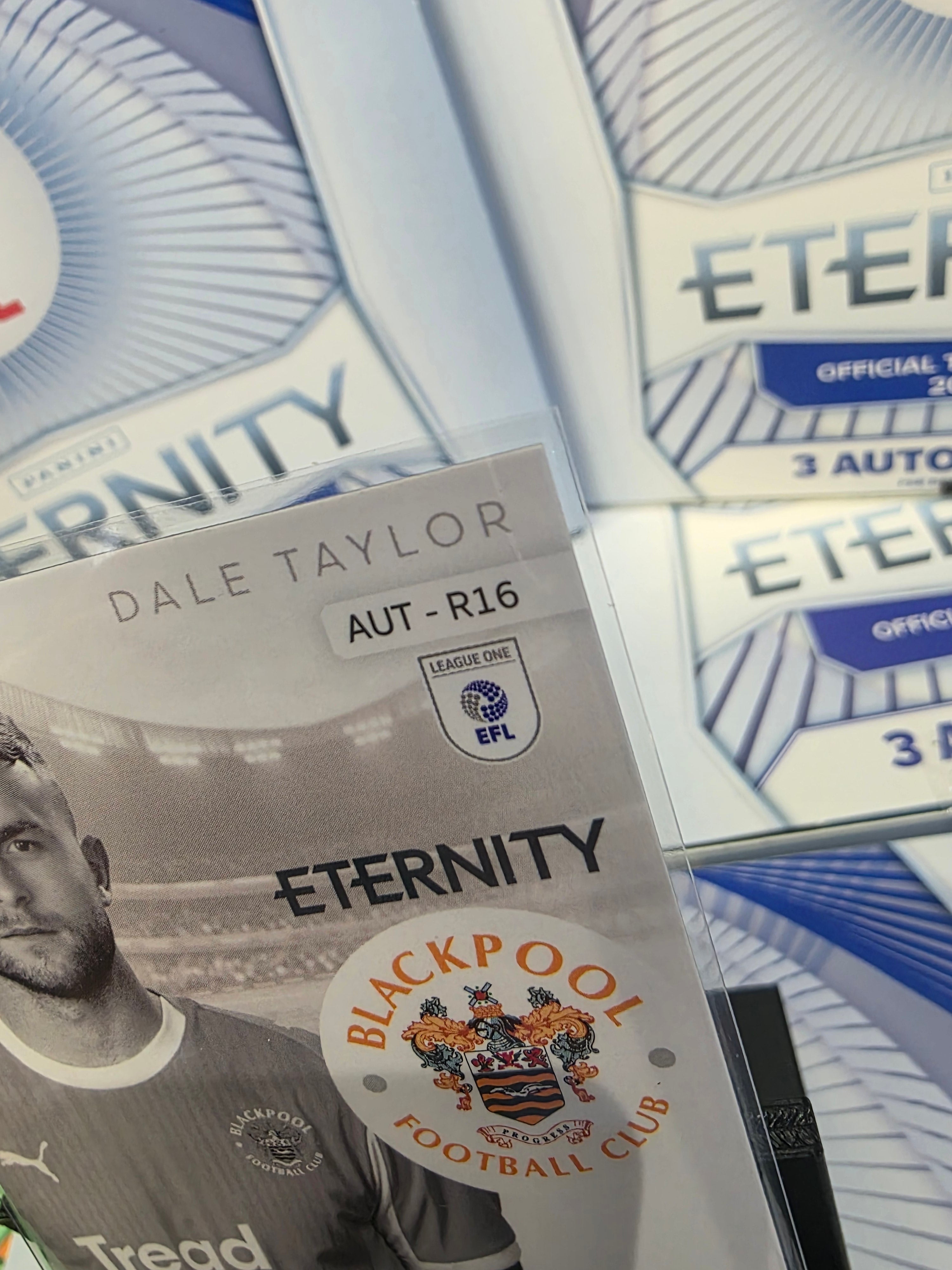 Panini: EFL Eternity Dale Taylor Auto Blackpool FC Handsigned Authentic