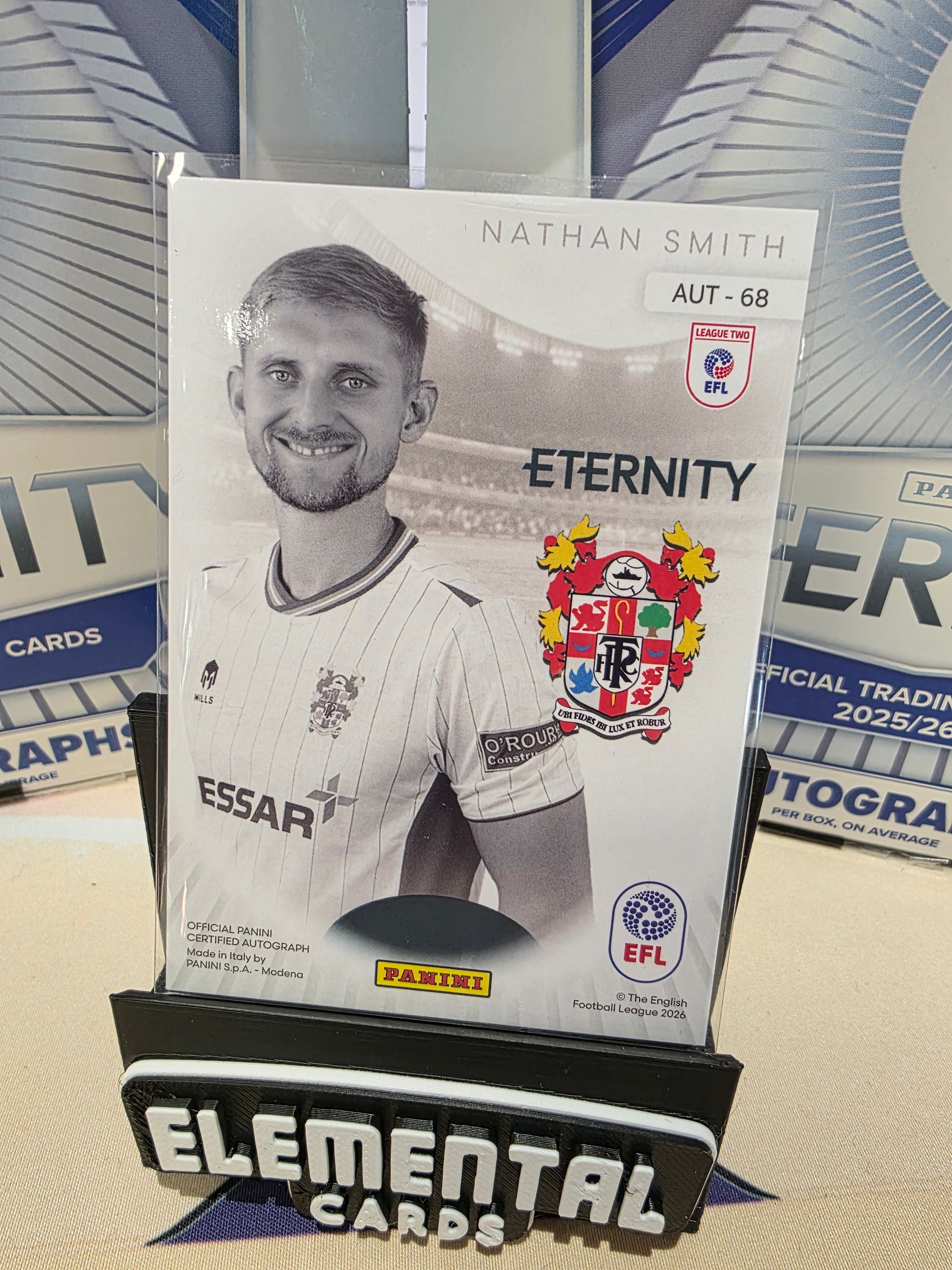 Panini: EFL Eternity Nathan Smith Auto Tranmere Rovers FC
