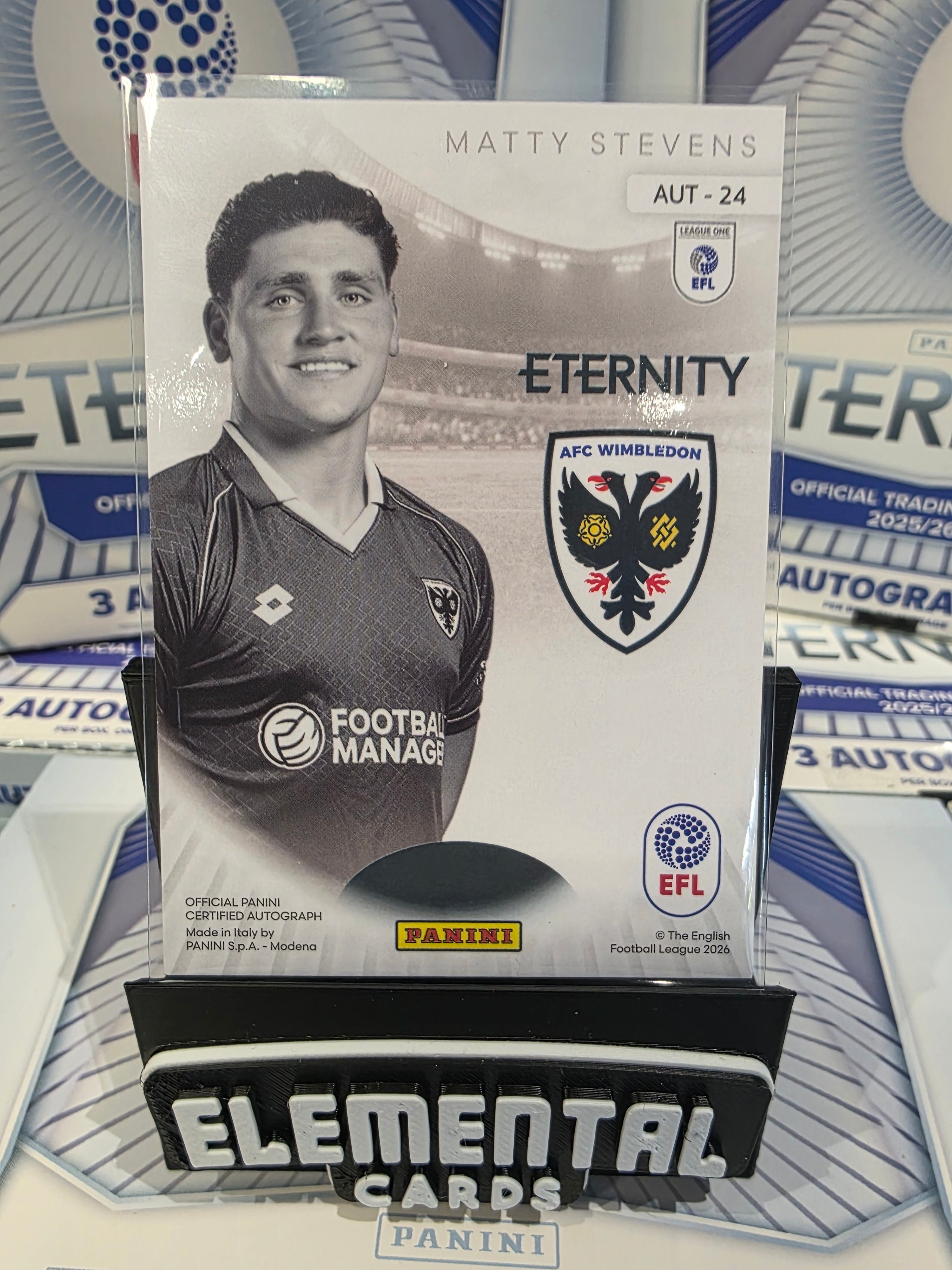 Panini: EFL Eternity Matty Stevens Auto Wimbledon AFC Authentic