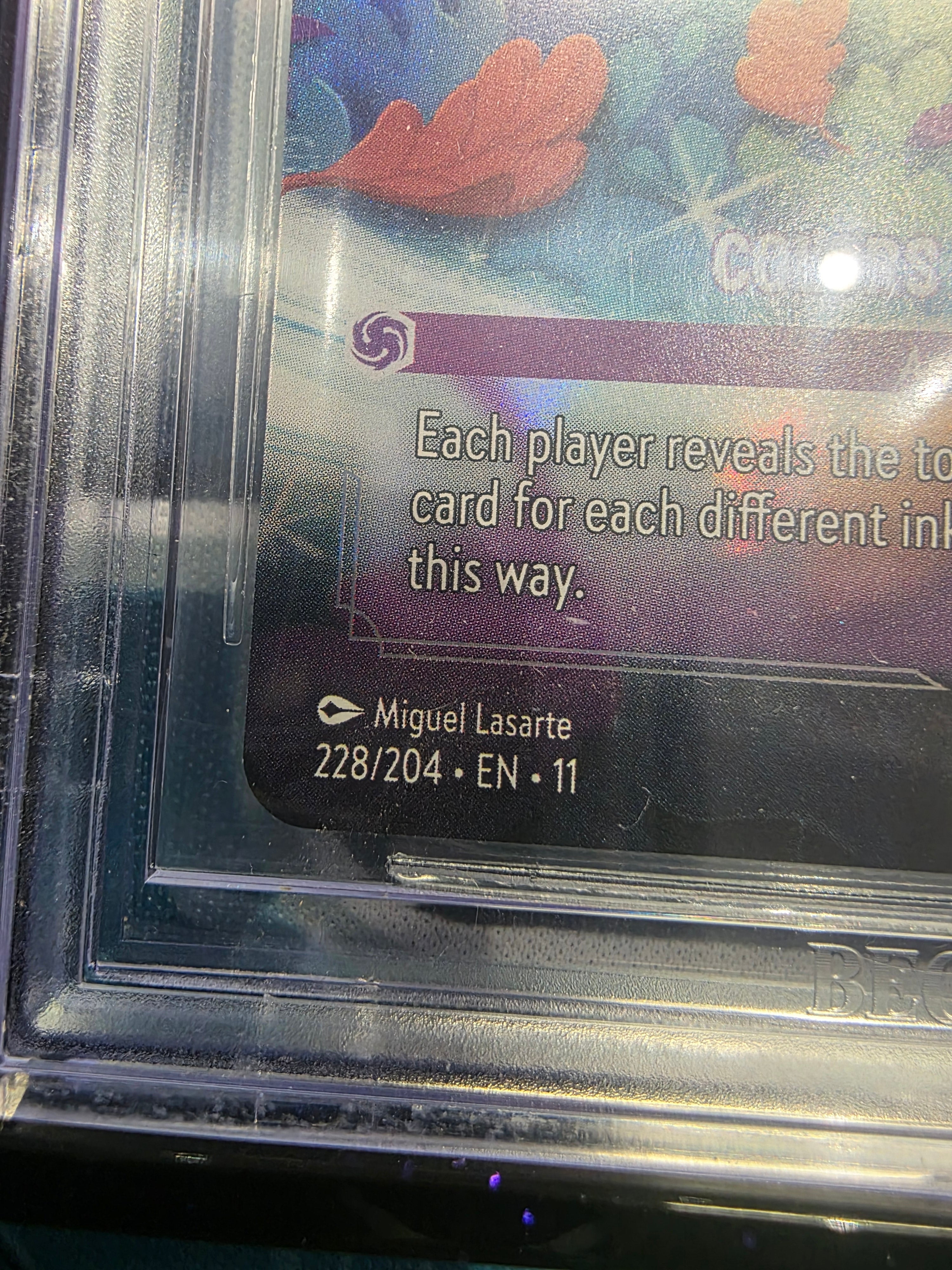 Colors of the Wind Enchanted BGS 10 Pop 5 Lorcana 228/204 Winterspell with Grail Guard Pro