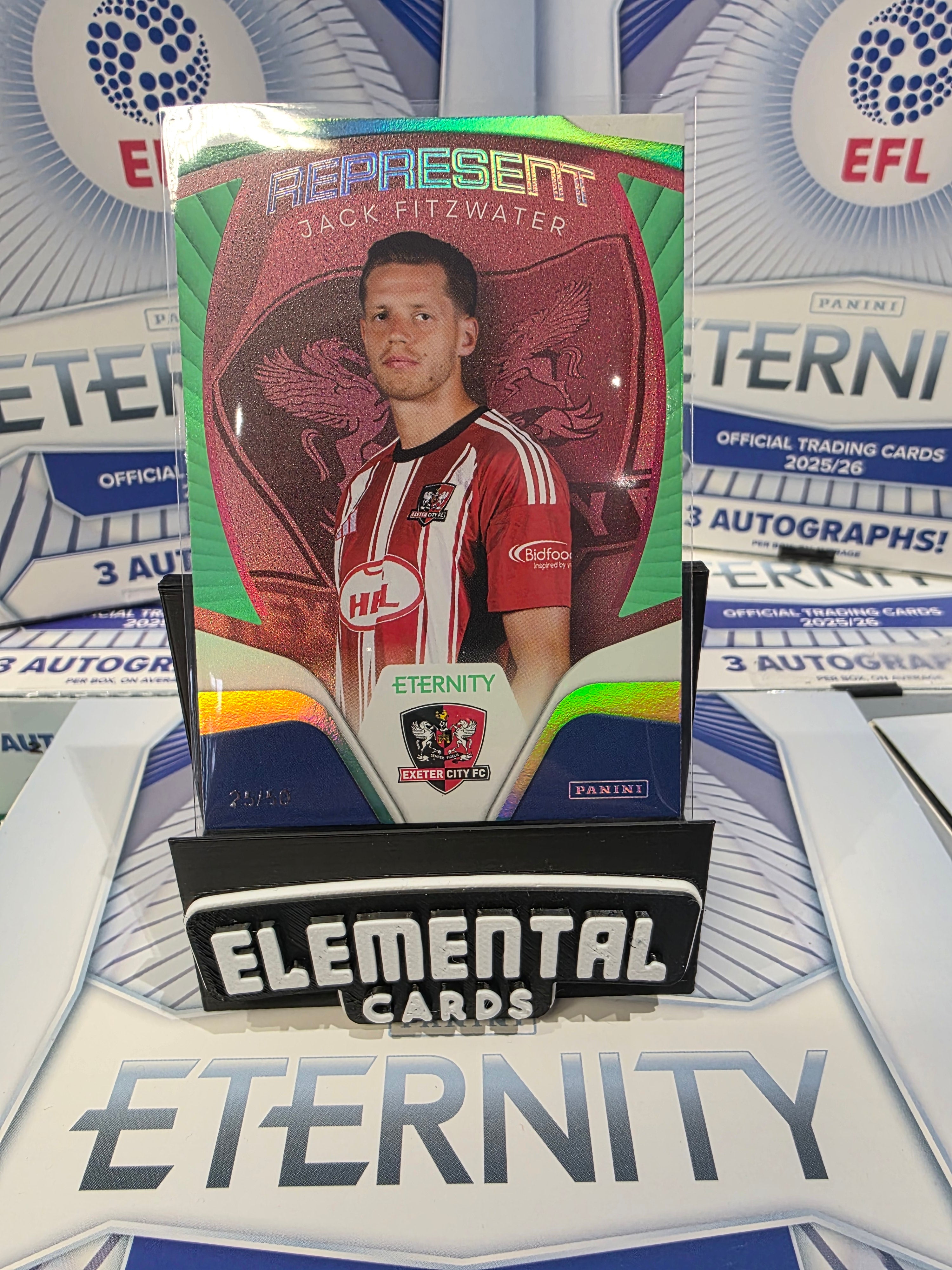 Panini: EFL Eternity Jack Fitzwater 25/50 Exeter CITY FC Represent
