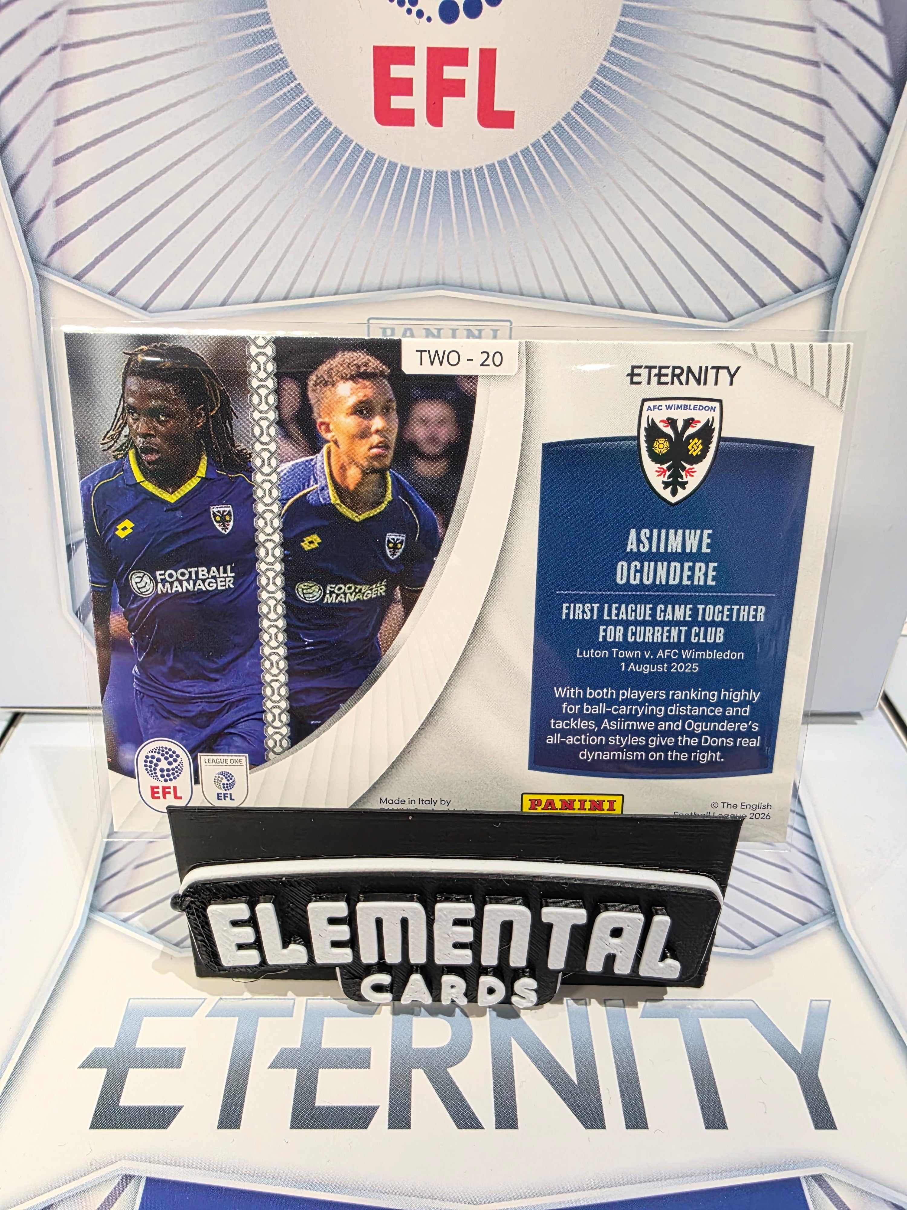 Panini: EFL Eternity Asiimwe / Ogundere 03/25 Wimbledon AFC Twogether