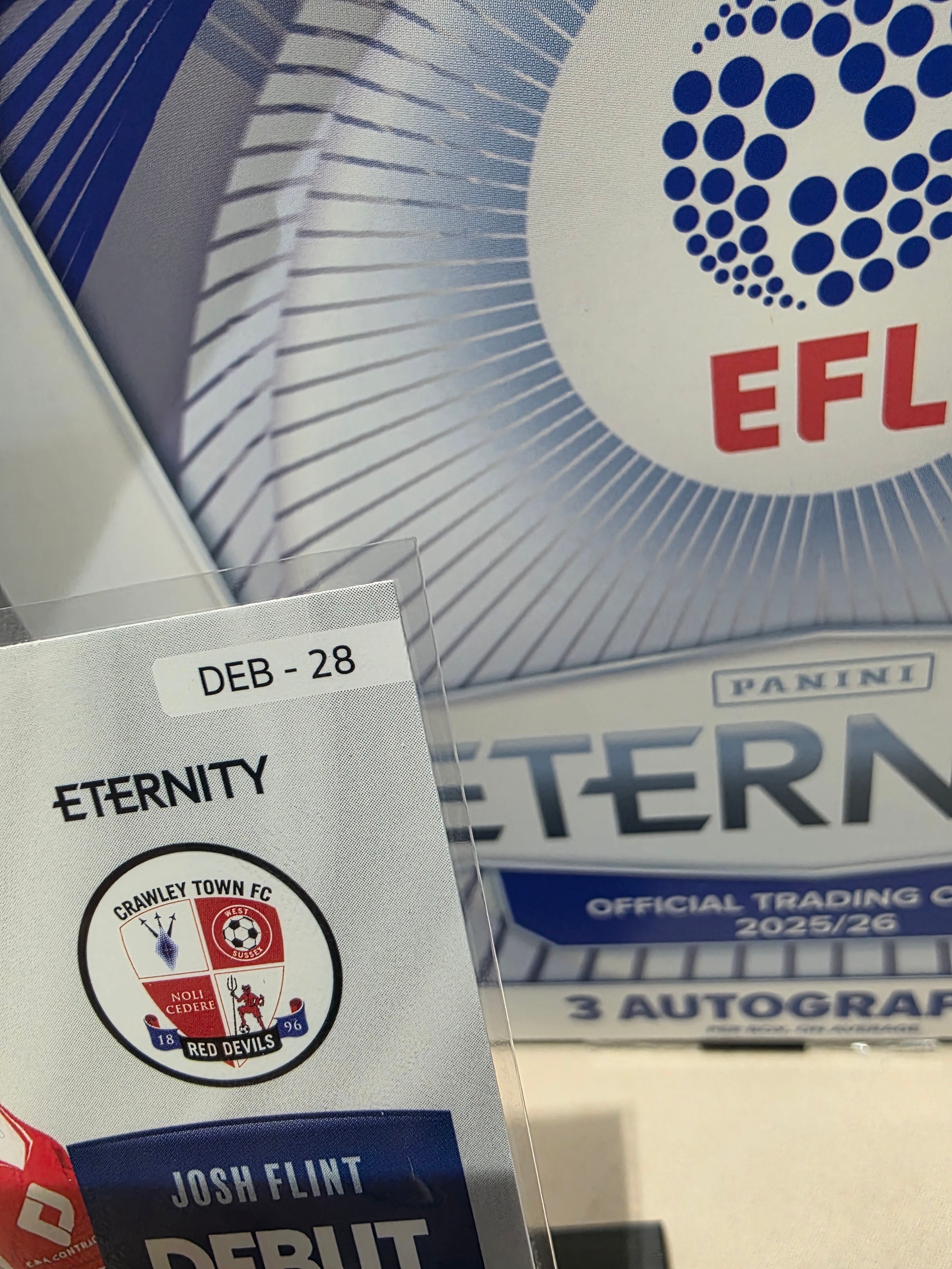 Panini: EFL Eternity Josh Flint 15/25 Debut Crawley Town 2024 Magneta Hit