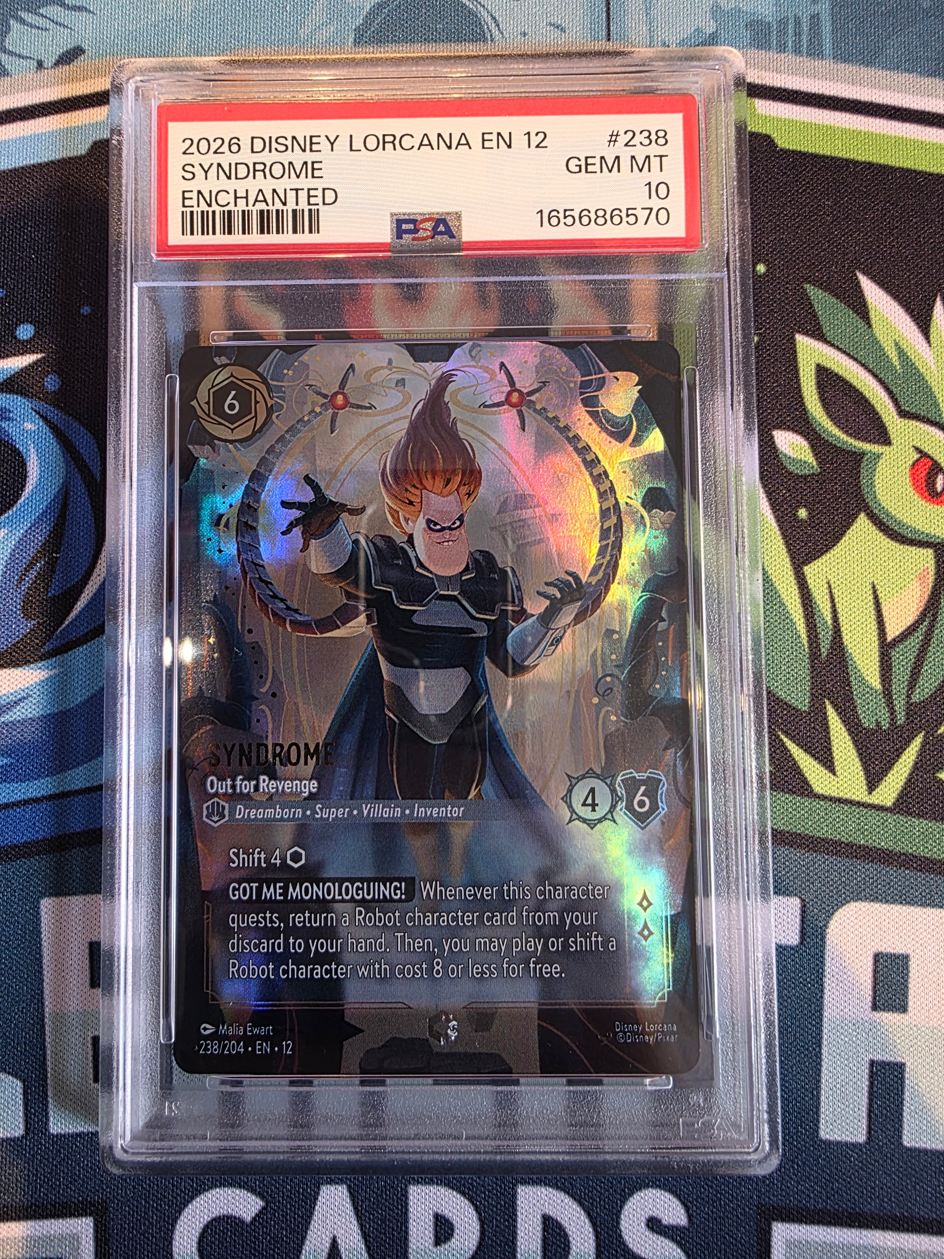 Syndrome Out For Revenge Enchanted PSA 10 Wilds Unknown Lorcana 238/204