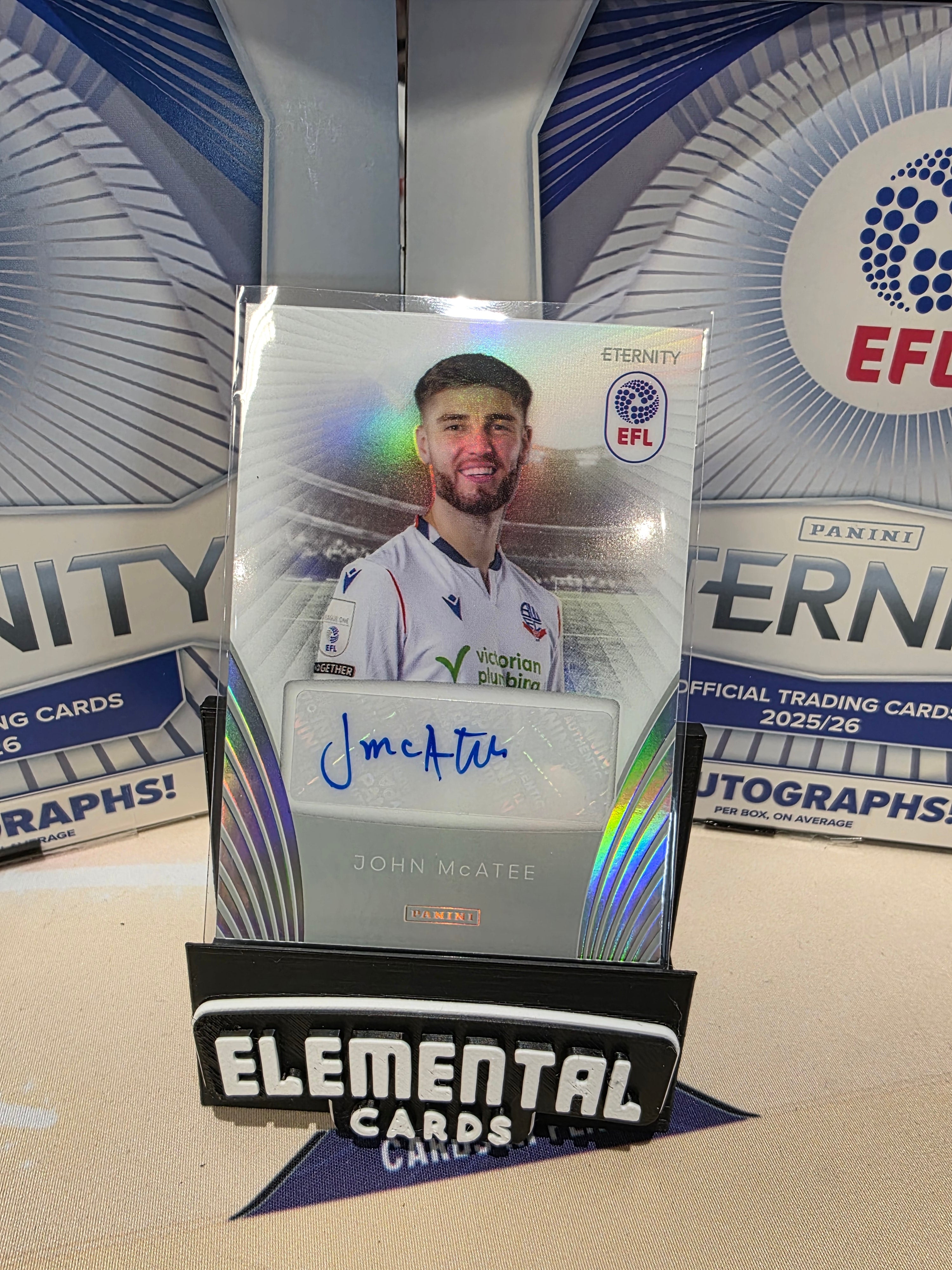 Panini: EFL Eternity John McAtee Auto Bolton Wanderers FC